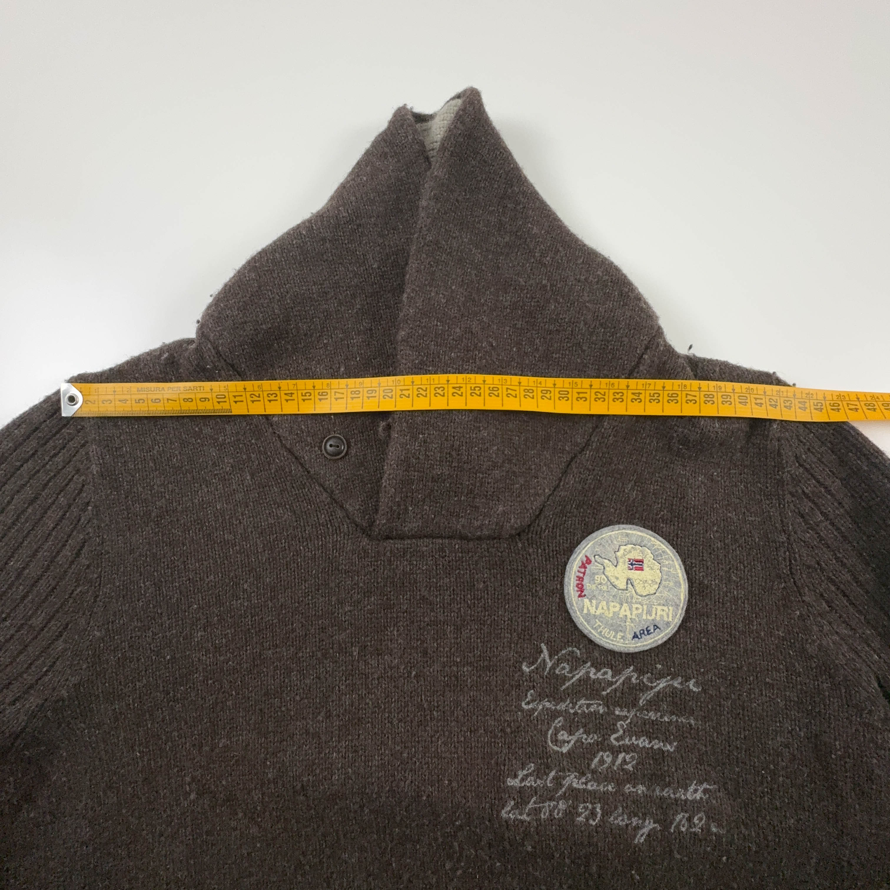 Maglione Napapijri Geographic marrone 80% lana a collo alto - Taglia S uomo