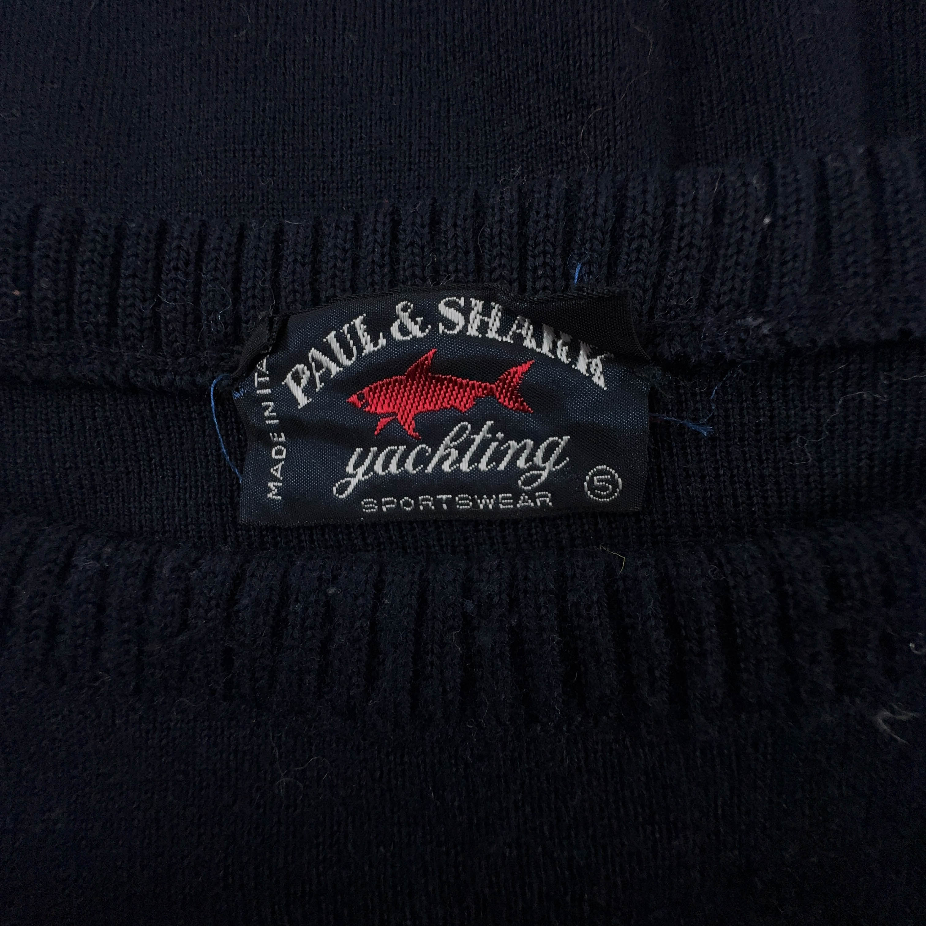 Maglione Paul & Shark Vintage rosso e blu a girocollo 60% lana - Taglia L uomo