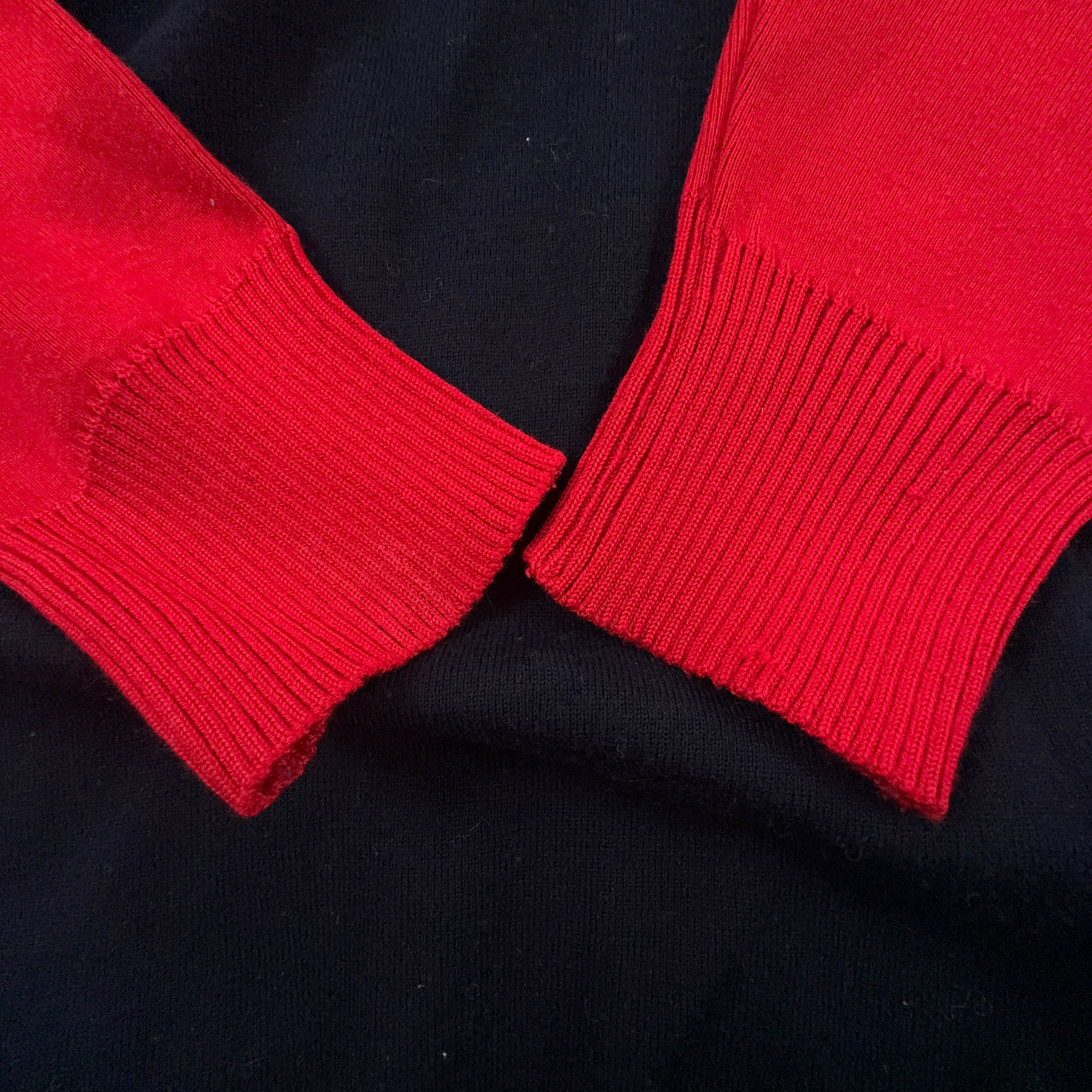 Maglione Paul & Shark Vintage rosso e blu a girocollo 60% lana - Taglia L uomo