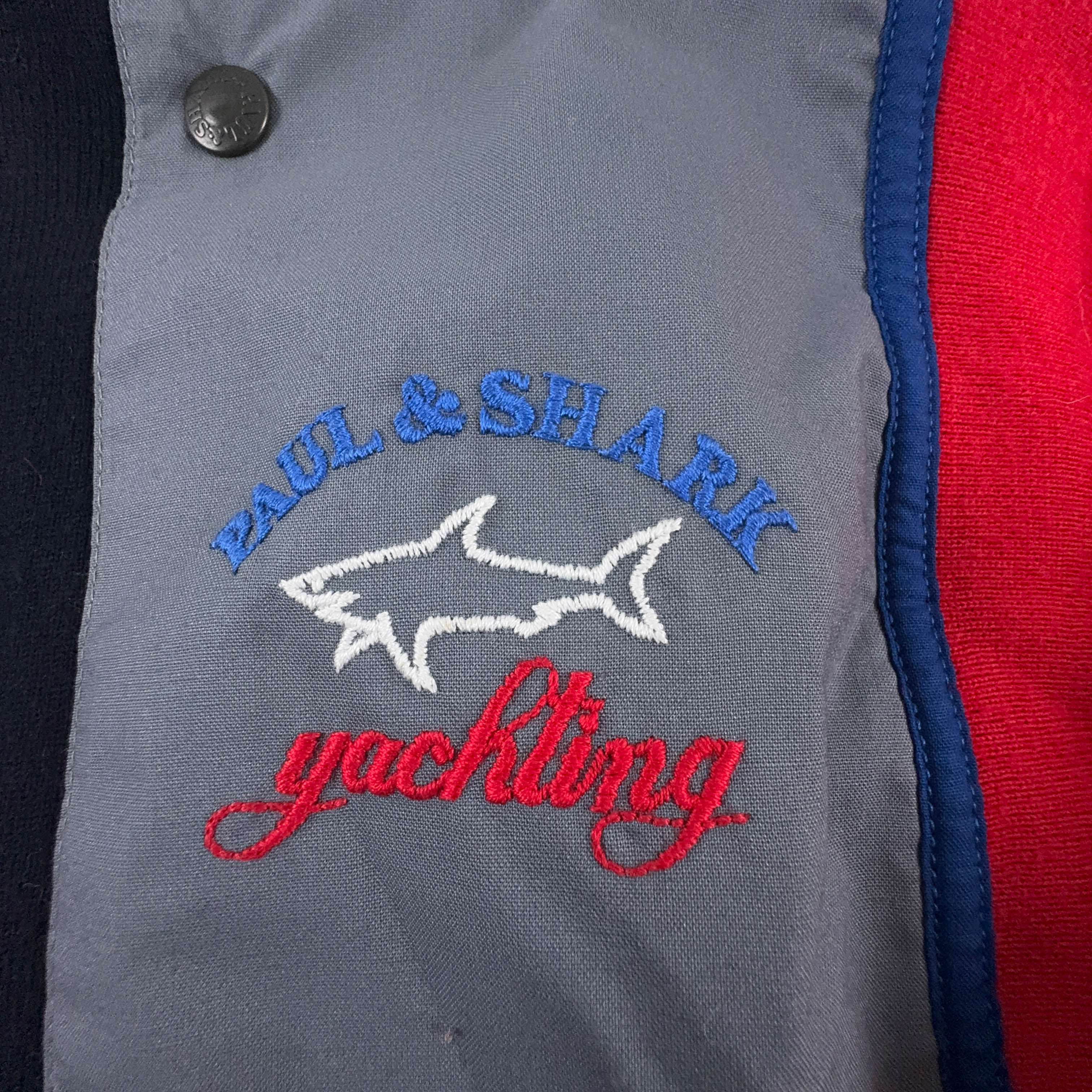 Maglione Paul & Shark Vintage rosso e blu a girocollo 60% lana - Taglia L uomo