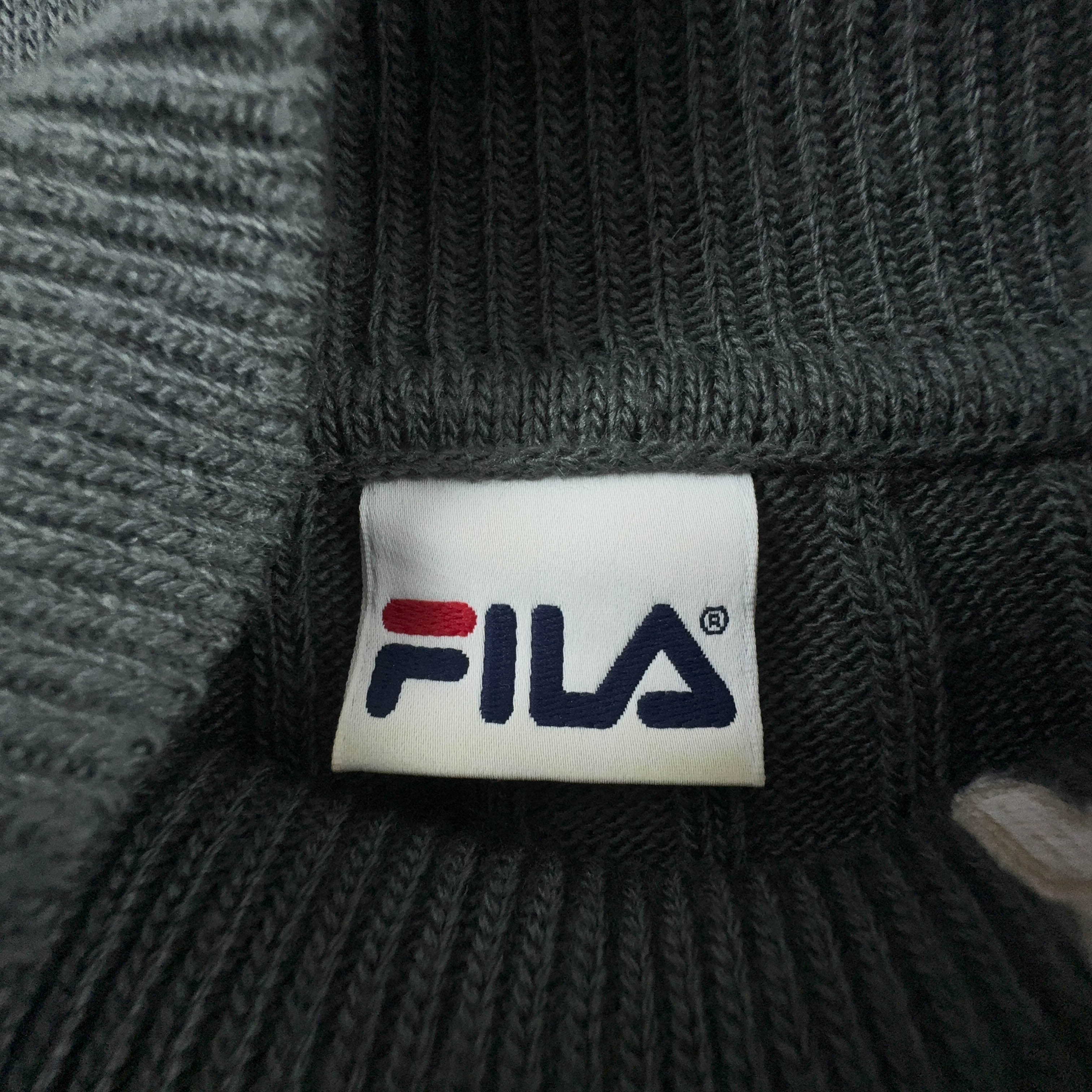 Maglione Fila grigio a girocollo con collo alto - Taglia XL uomo