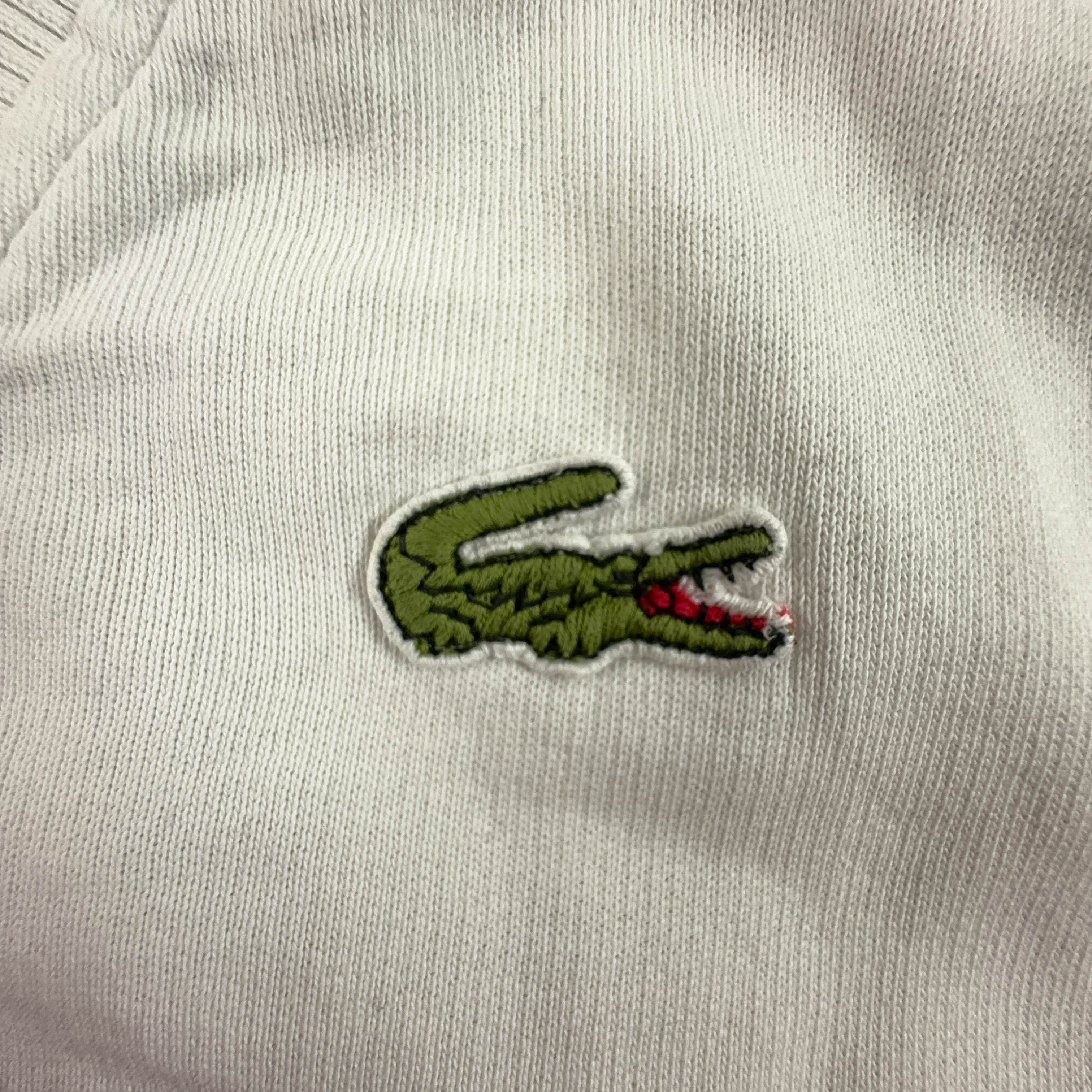 Lacoste Vintage White V-Neck Vest - Men's Size 7
