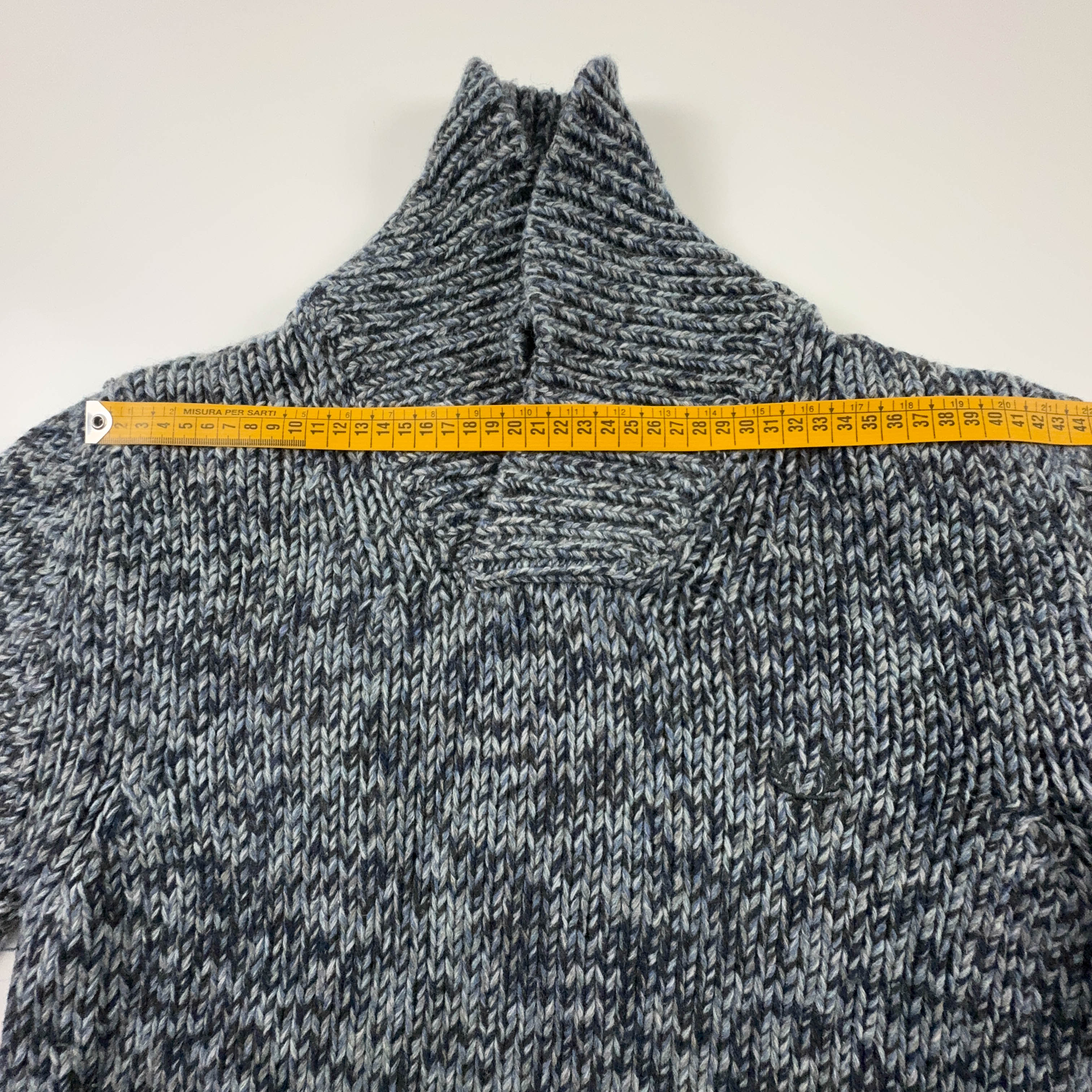 Maglione Fred Perry grigio e azzurro 90% lana - Taglia M uomo