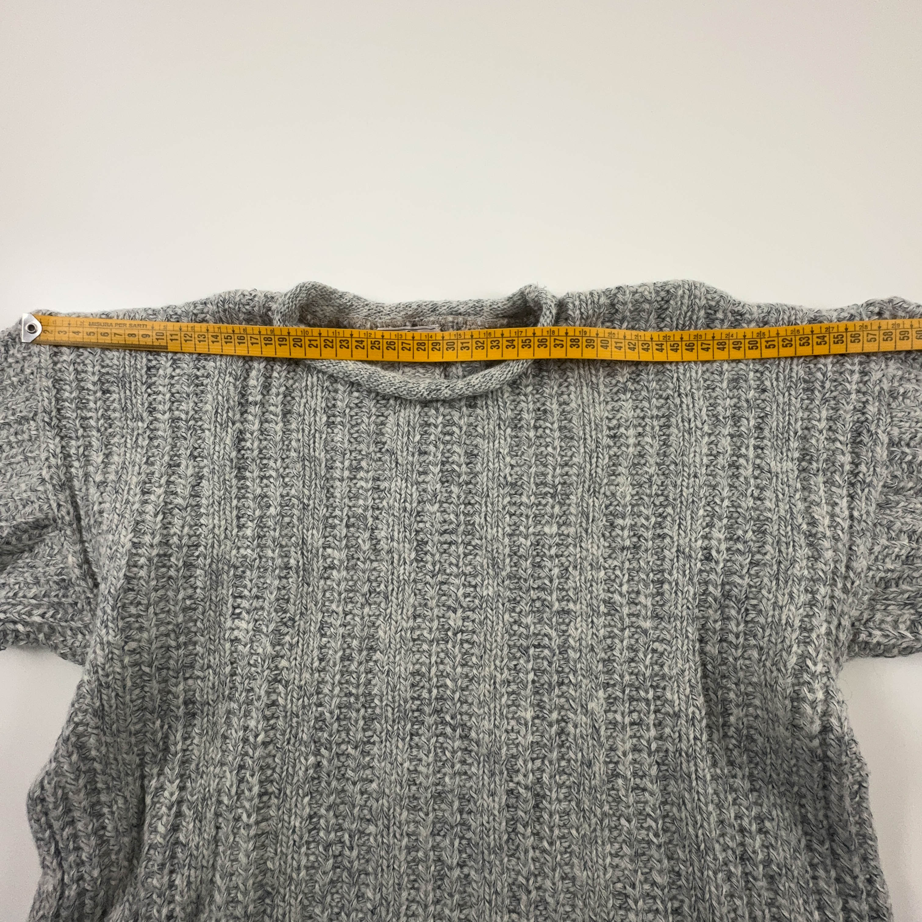 Maglione Salvatore Ferragamo grigio e bianco a girocollo - Taglia S uomo