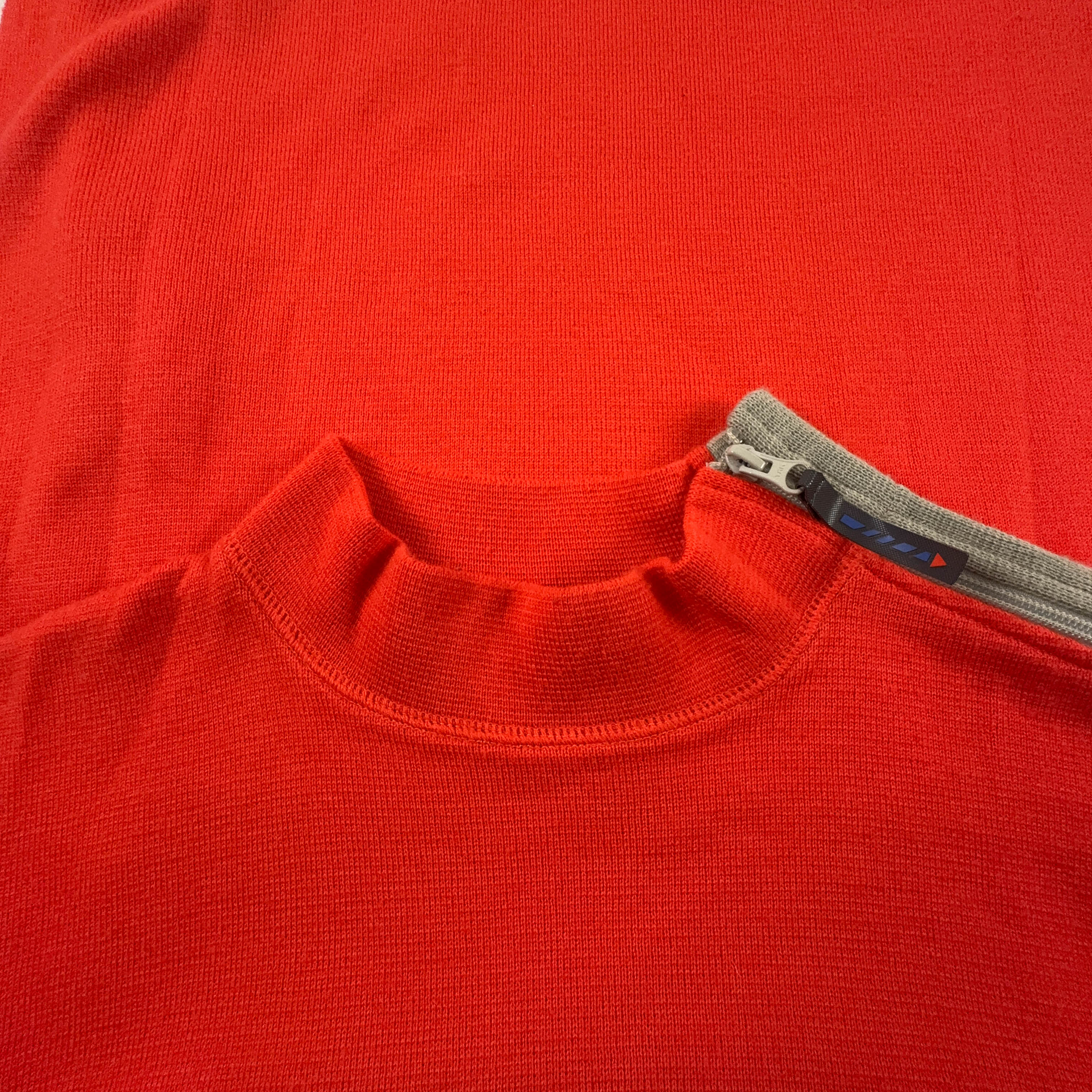 Maglione Fila arancione/rosso a girocollo con zip laterale 50% cotone - Taglia M 50 uomo