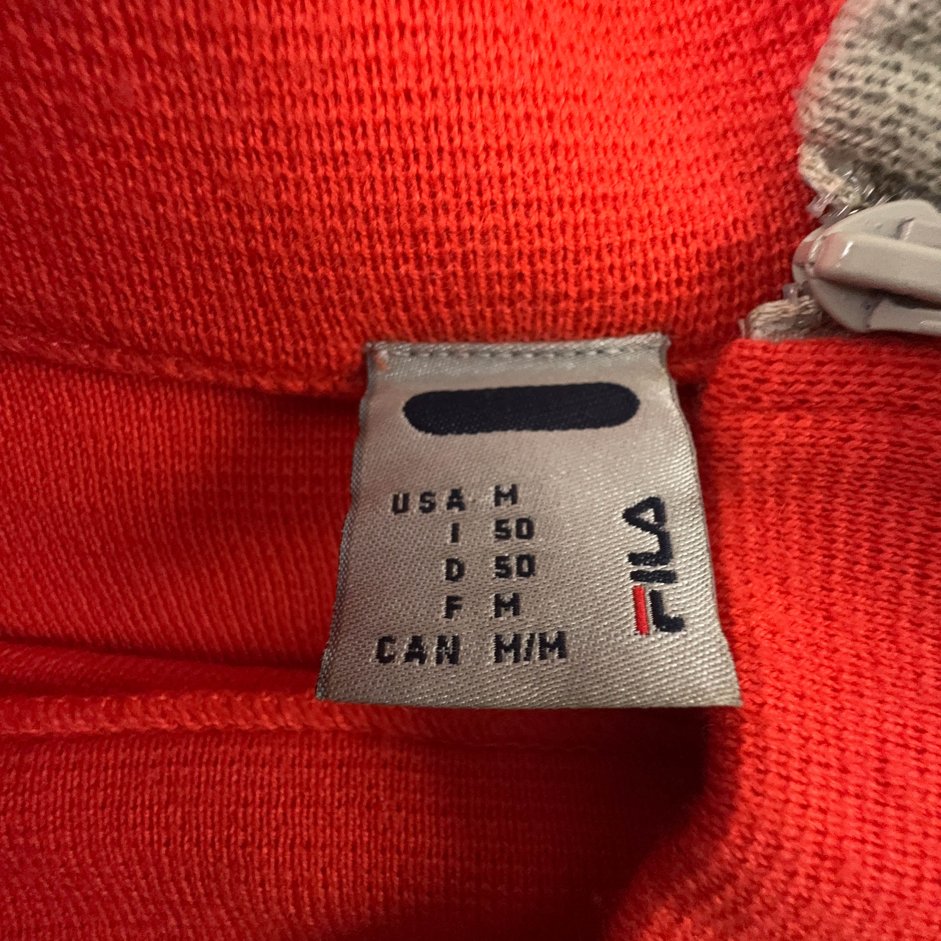 Maglione Fila arancione/rosso a girocollo con zip laterale 50% cotone - Taglia M 50 uomo