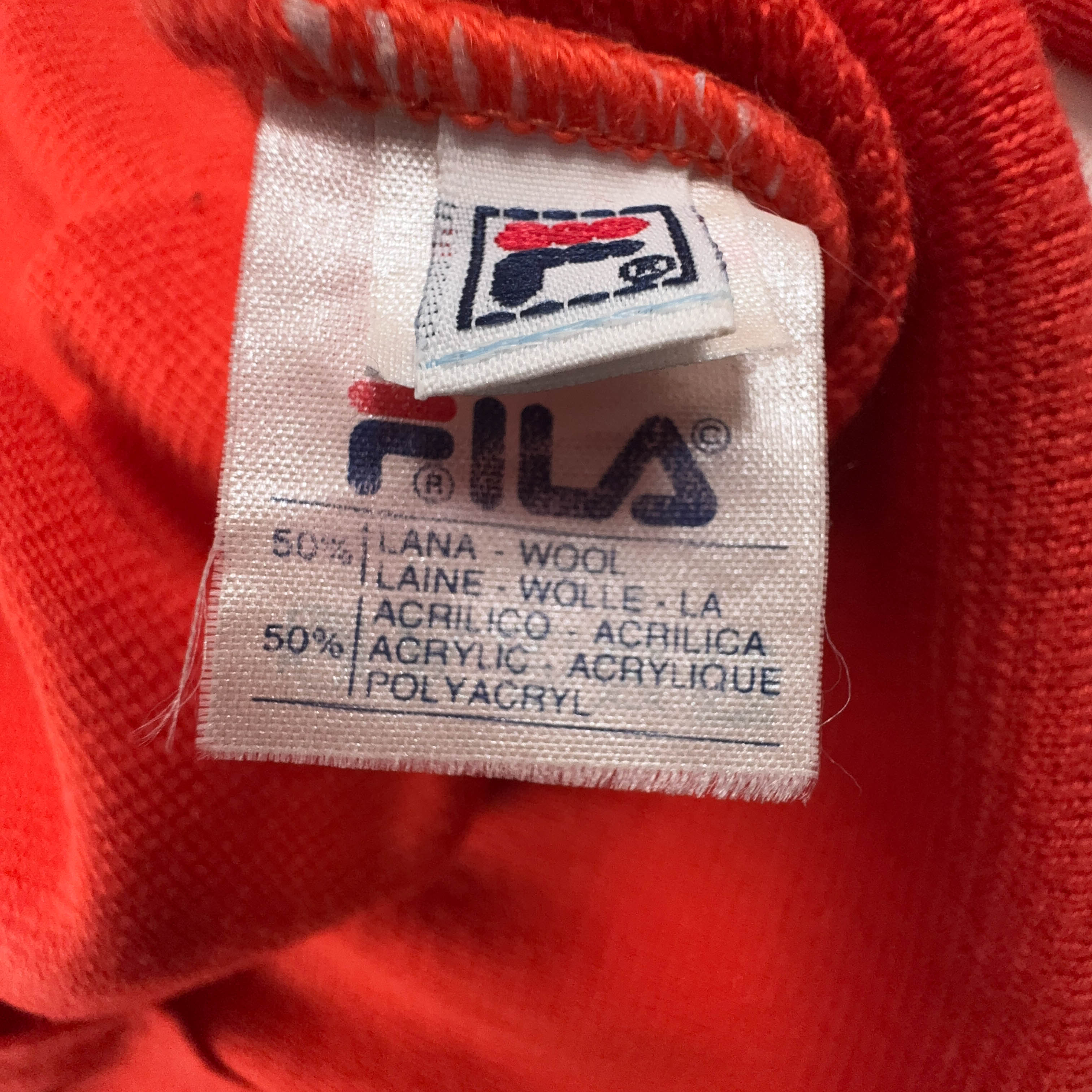Maglione Fila arancione/rosso a girocollo con zip laterale 50% cotone - Taglia M 50 uomo