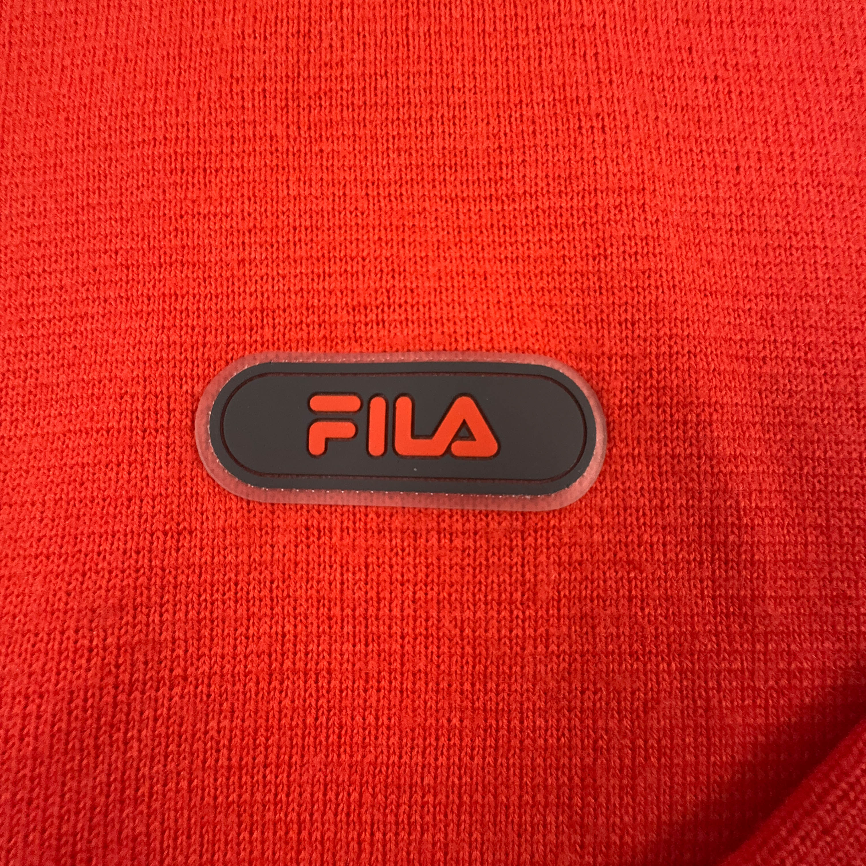 Maglione Fila arancione/rosso a girocollo con zip laterale 50% cotone - Taglia M 50 uomo