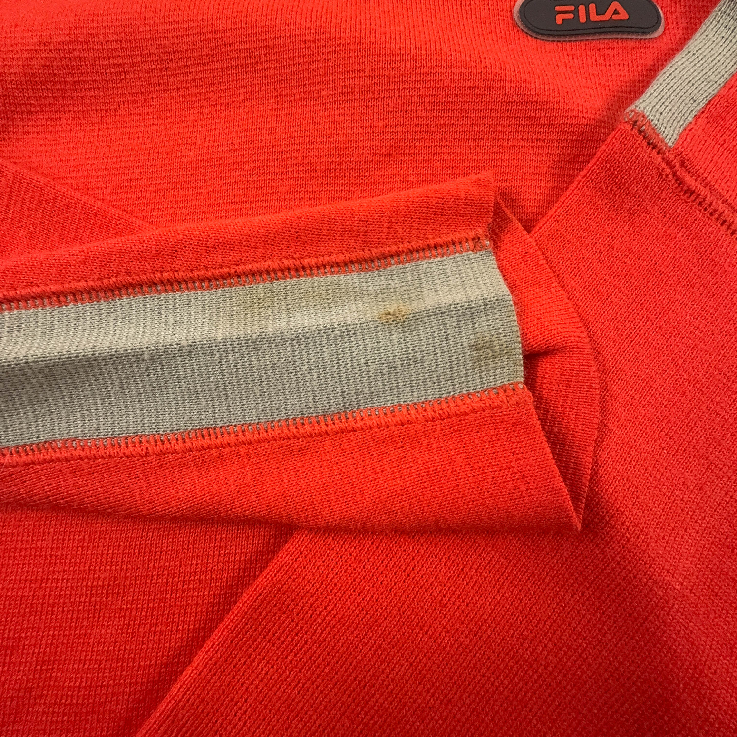 Maglione Fila arancione/rosso a girocollo con zip laterale 50% cotone - Taglia M 50 uomo
