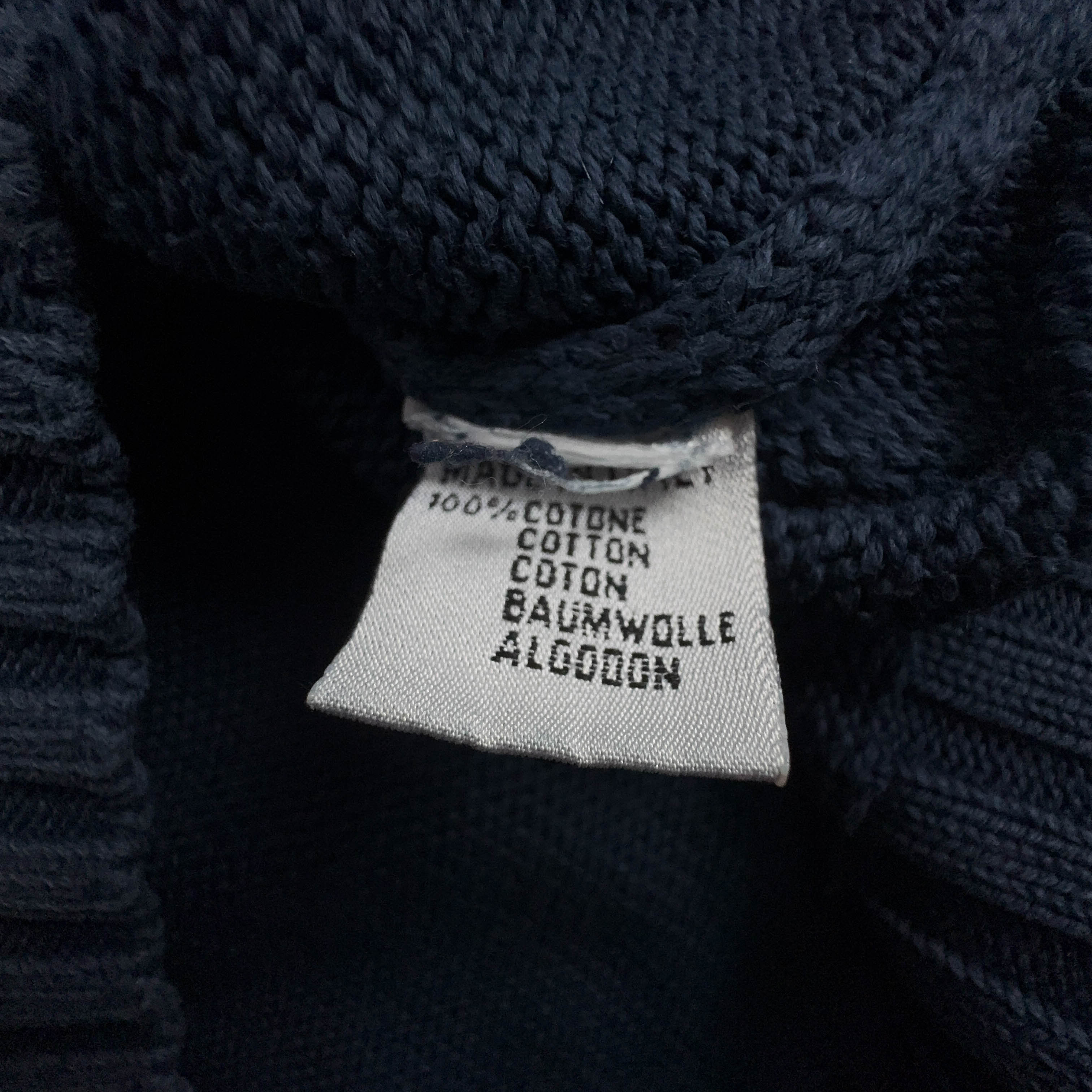 Maglione Napapijri blu scuro quarter zip in cotone - Taglia M uomo