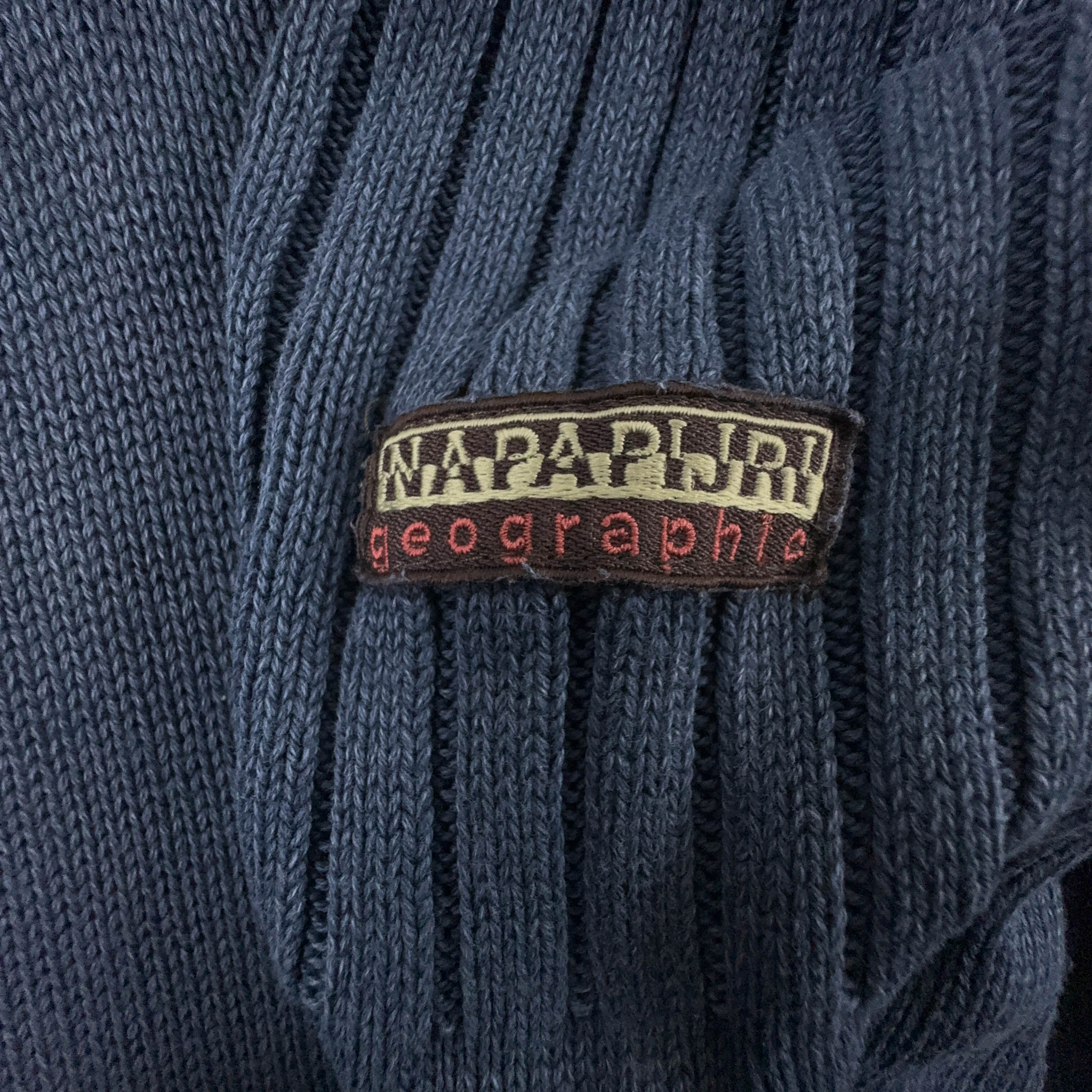 Maglione Napapijri blu scuro quarter zip in cotone - Taglia M uomo