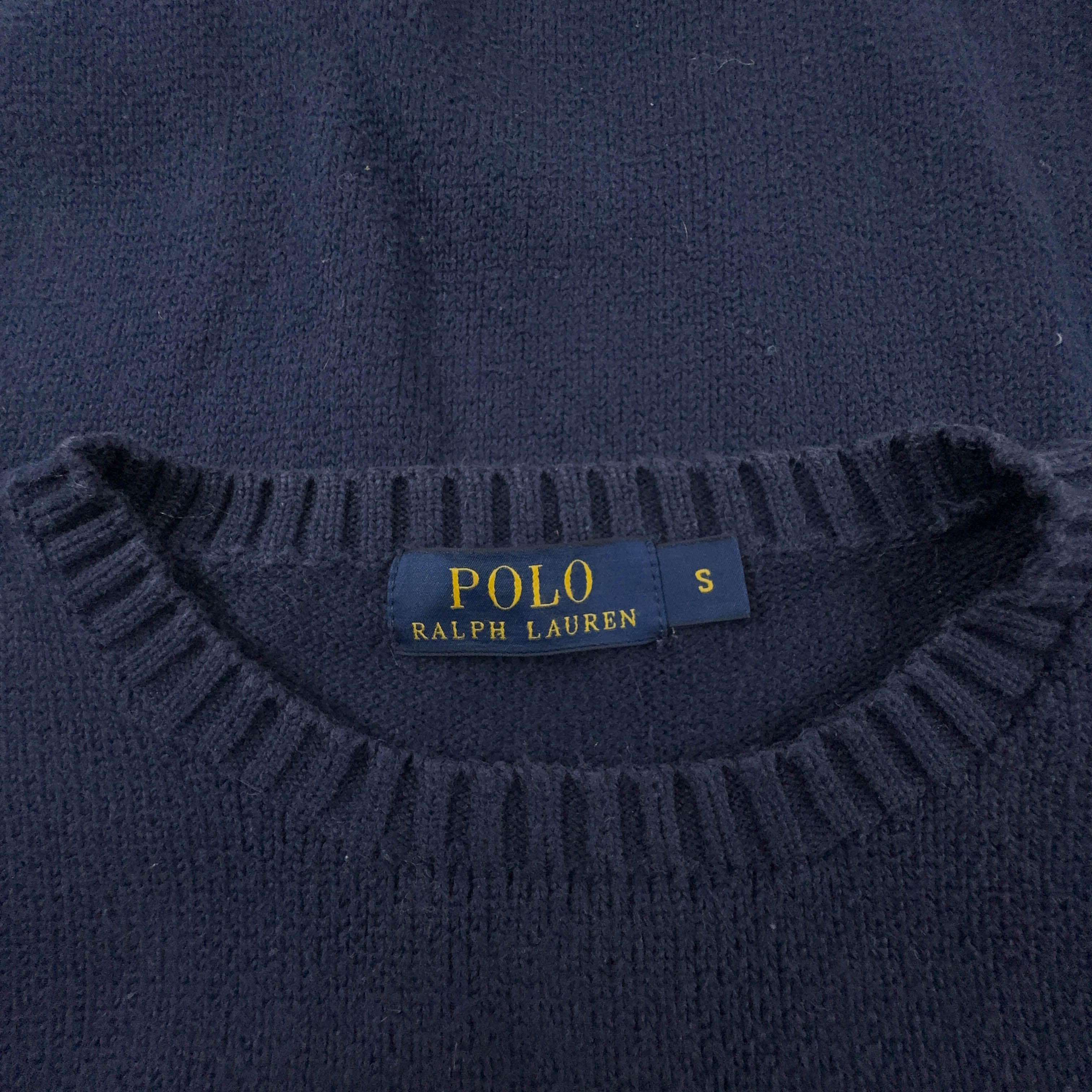 Maglione leggero Ralph Lauren blu scuro a girocollo in cotone - Taglia S/M uomo