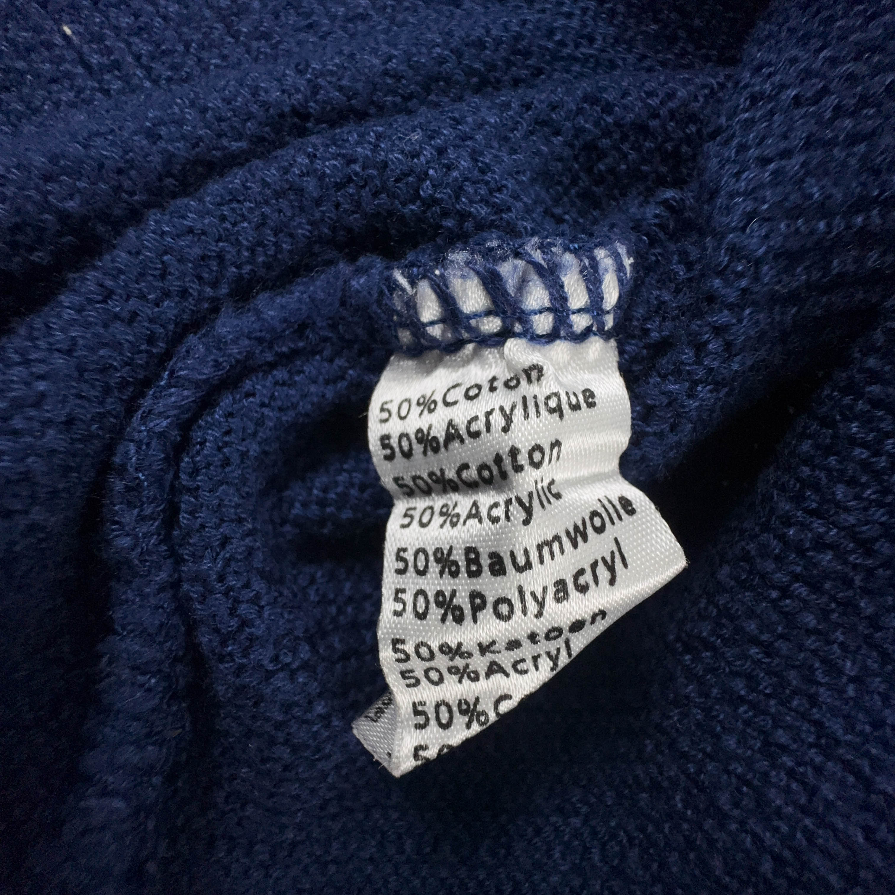 Maglione leggero Lacoste blu con scollo a v 50% cotone - Taglia 5 uomo