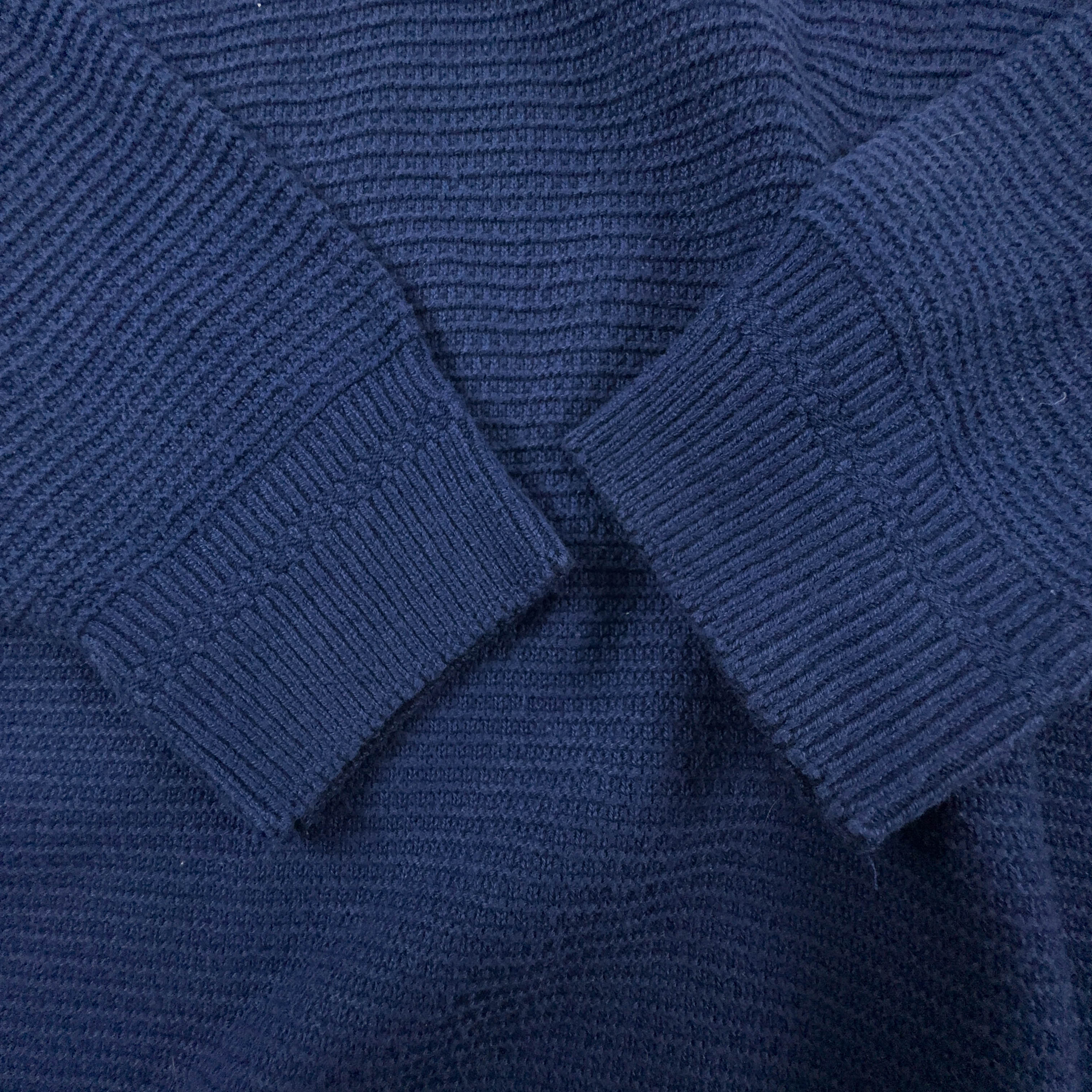 Maglione leggero Lacoste blu con scollo a v 50% cotone - Taglia 5 uomo
