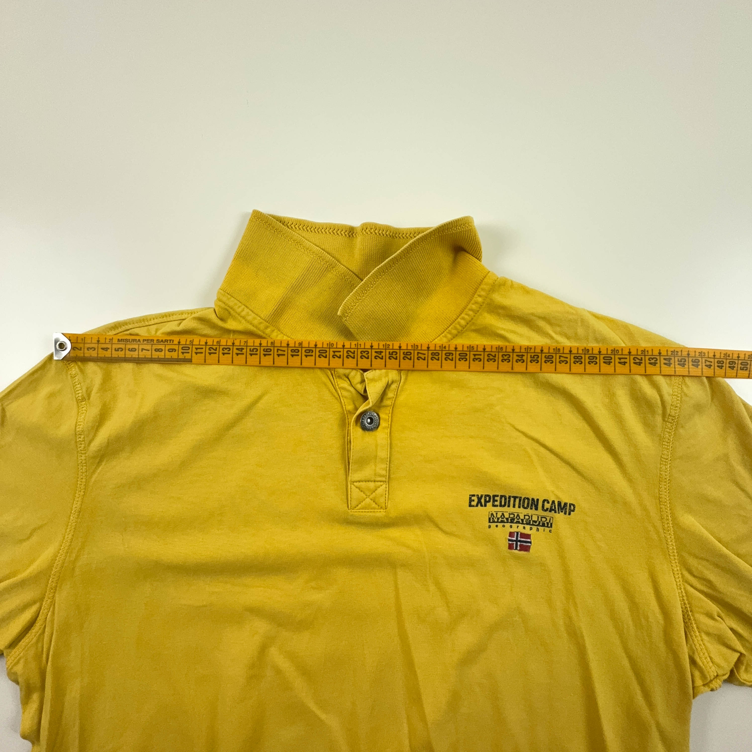 Napapijri Yellow Polo Shirt with Embroidered Logo Solid Color - Size L Men
