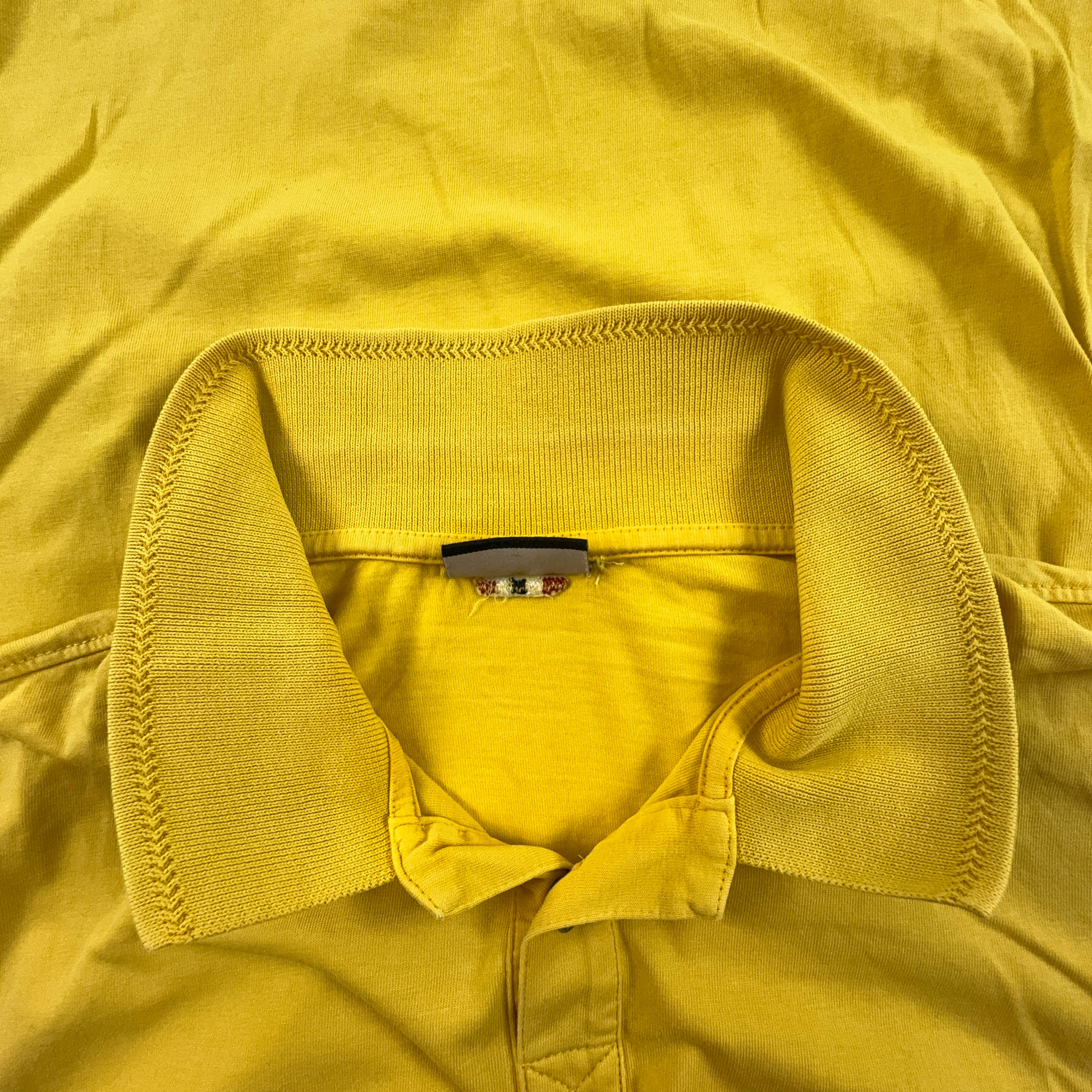 Napapijri Yellow Polo Shirt with Embroidered Logo Solid Color - Size L Men