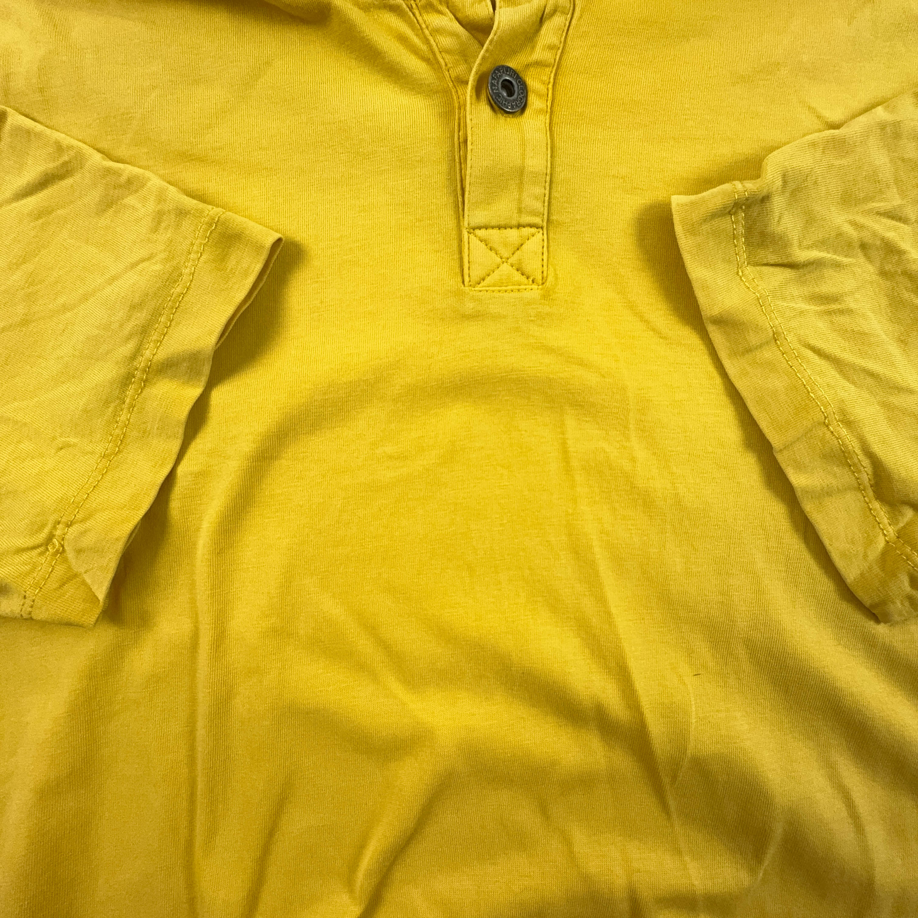 Napapijri Yellow Polo Shirt with Embroidered Logo Solid Color - Size L Men