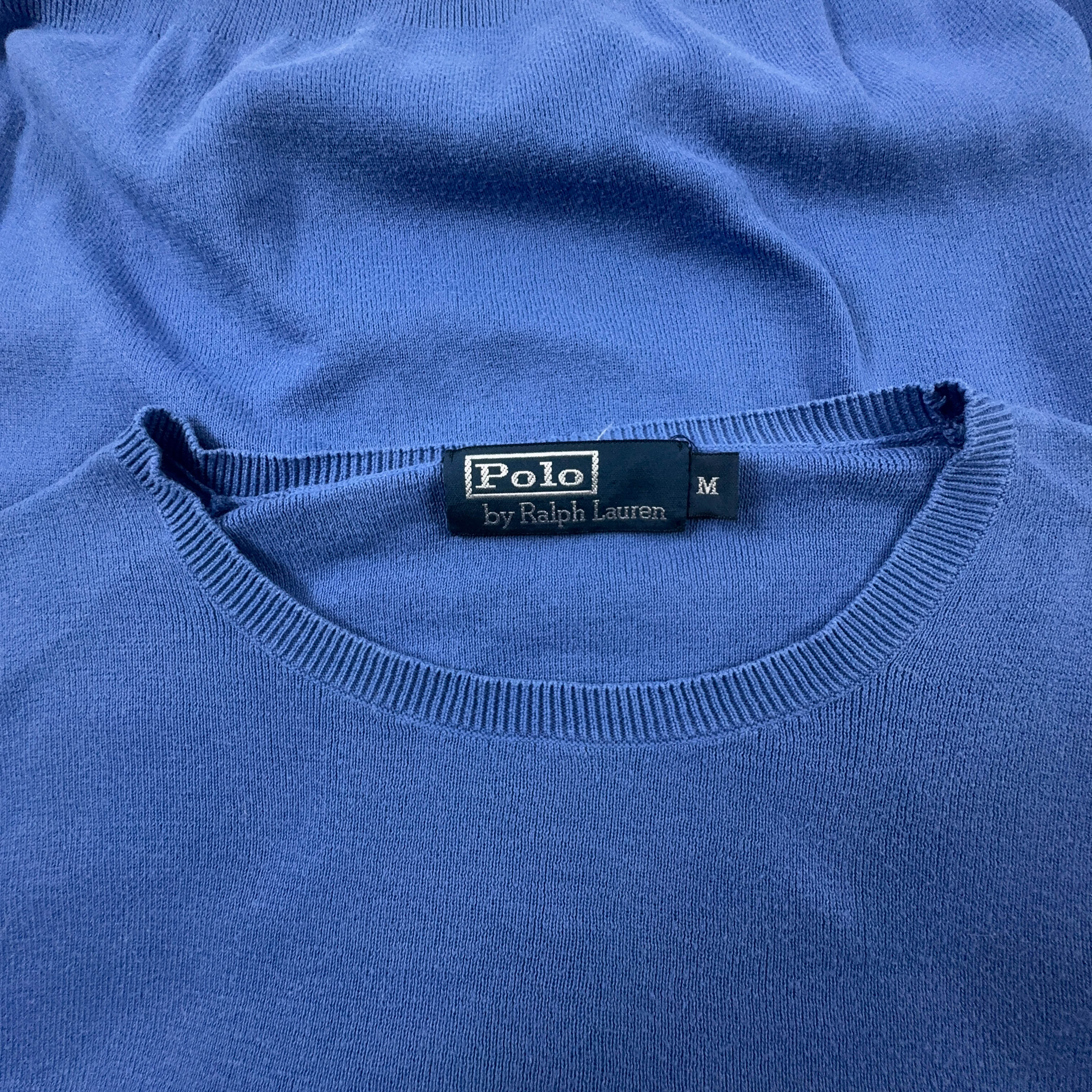 Maglione leggero Ralph Lauren azzurro a girocollo - Taglia M uomo