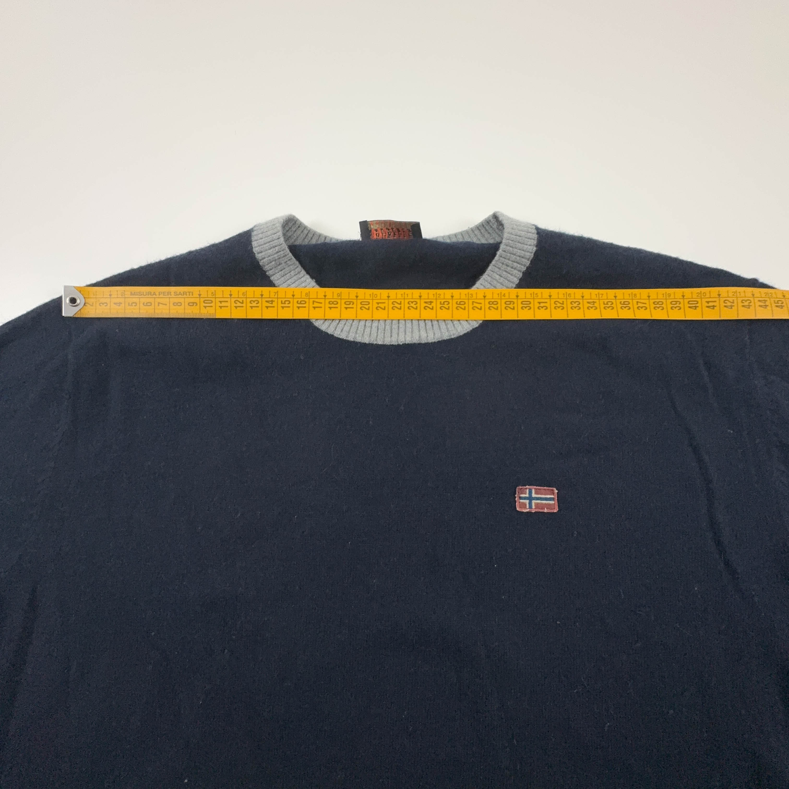 Maglione leggero Napapijri blu scuro a girocollo 30% lana - Taglia M uomo