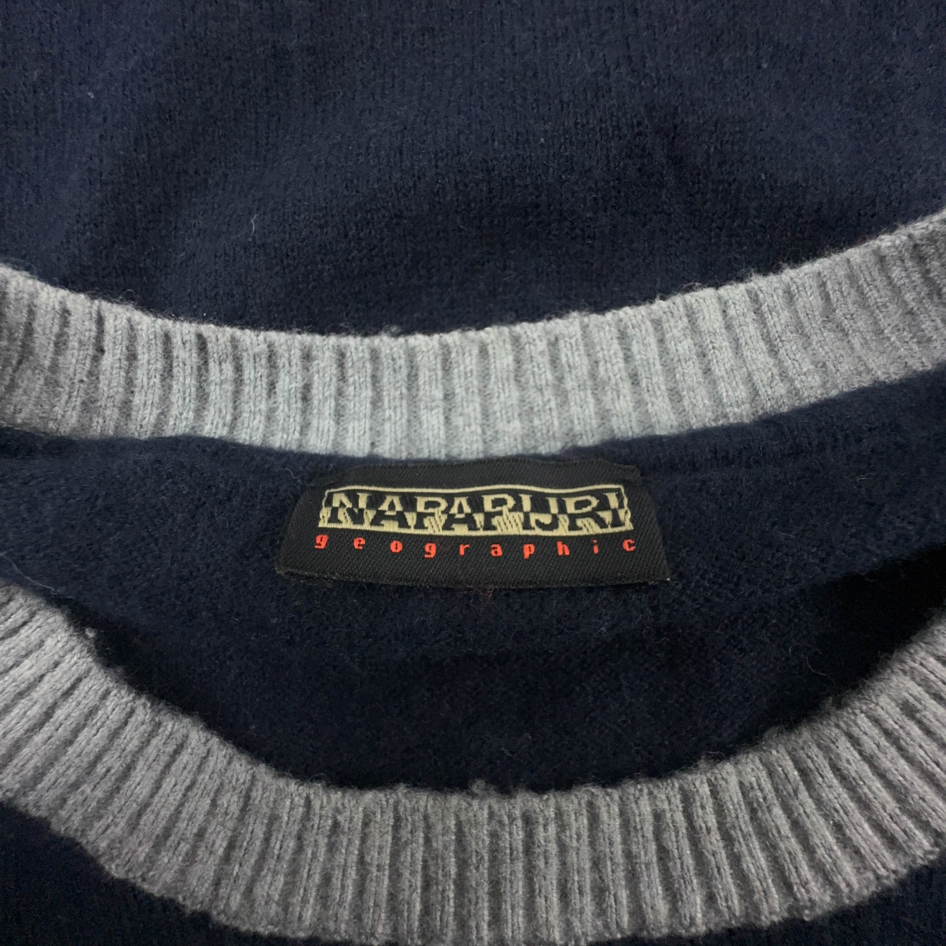 Maglione leggero Napapijri blu scuro a girocollo 30% lana - Taglia M uomo