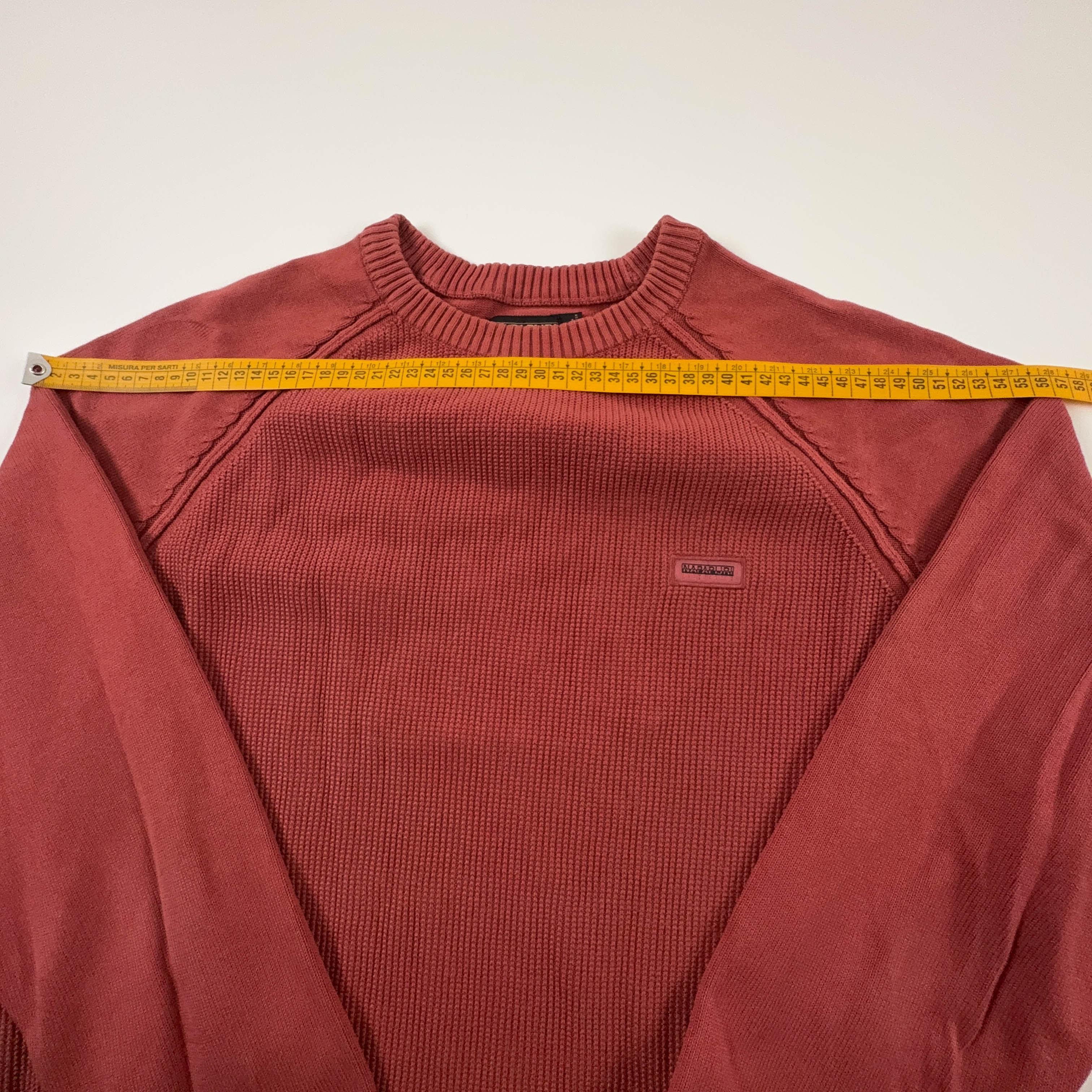 Maglione leggero Napapijri rosso a girocollo cotone - Taglia L uomo