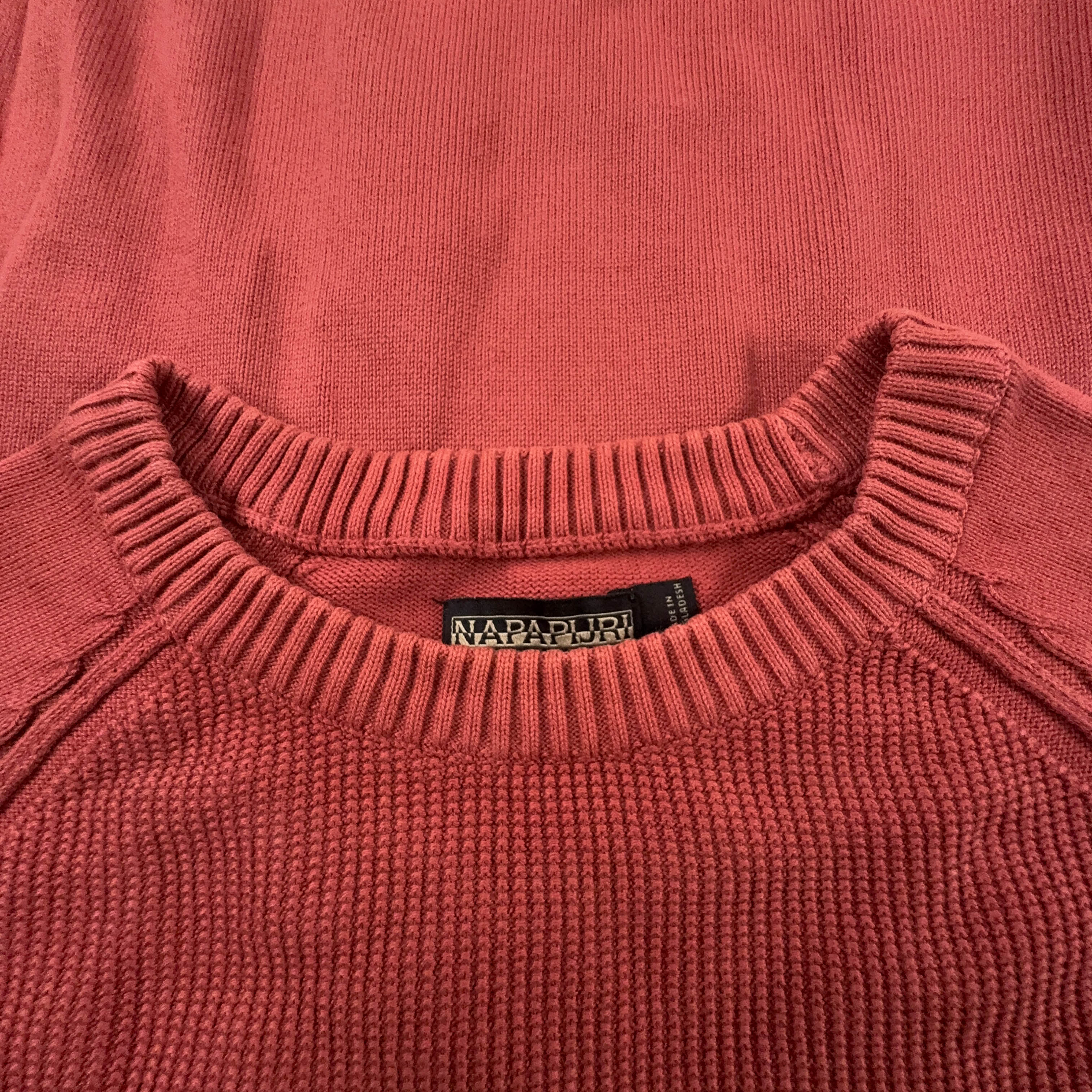 Maglione leggero Napapijri rosso a girocollo cotone - Taglia L uomo