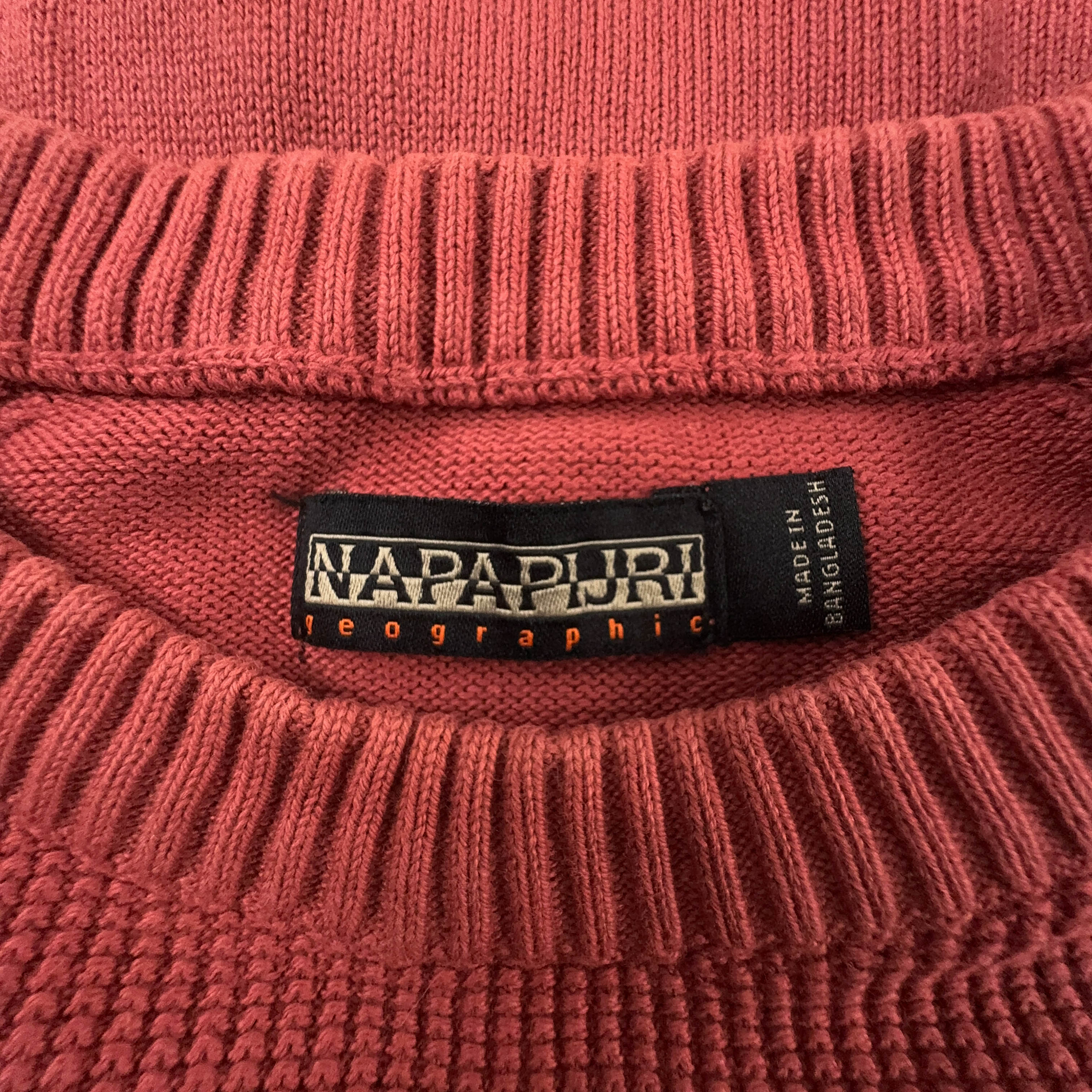 Maglione leggero Napapijri rosso a girocollo cotone - Taglia L uomo