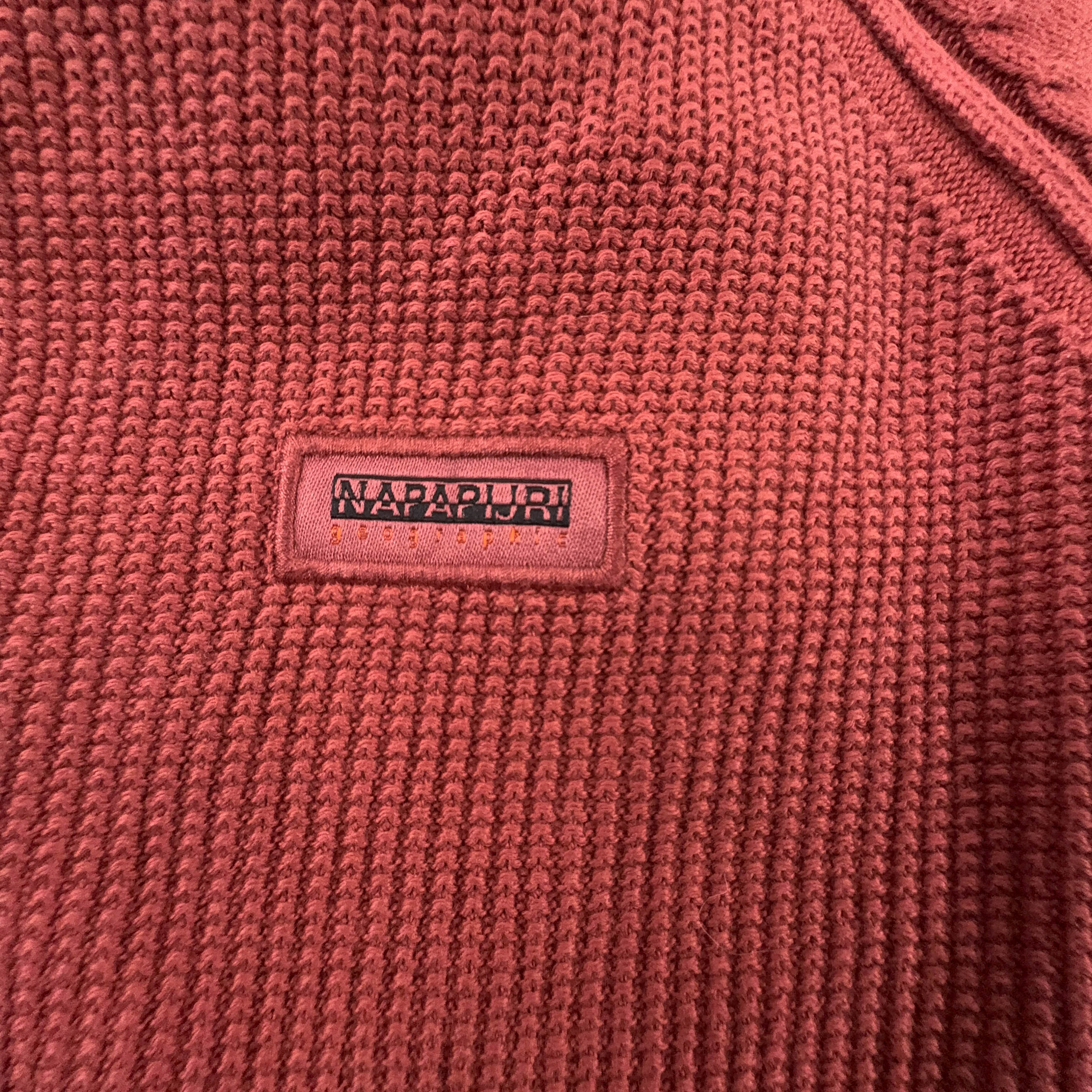 Maglione leggero Napapijri rosso a girocollo cotone - Taglia L uomo