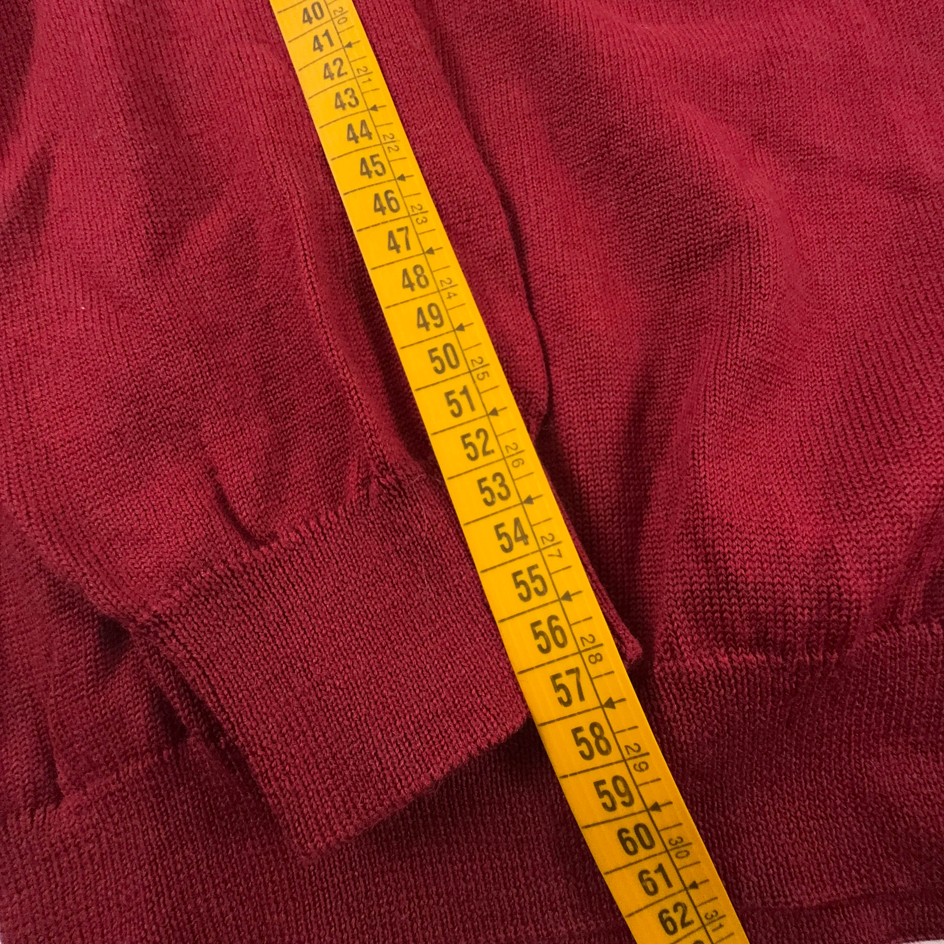 Maglione leggero Lacoste rosso con scollo a V 100% lana vergine - Taglia 4 uomo