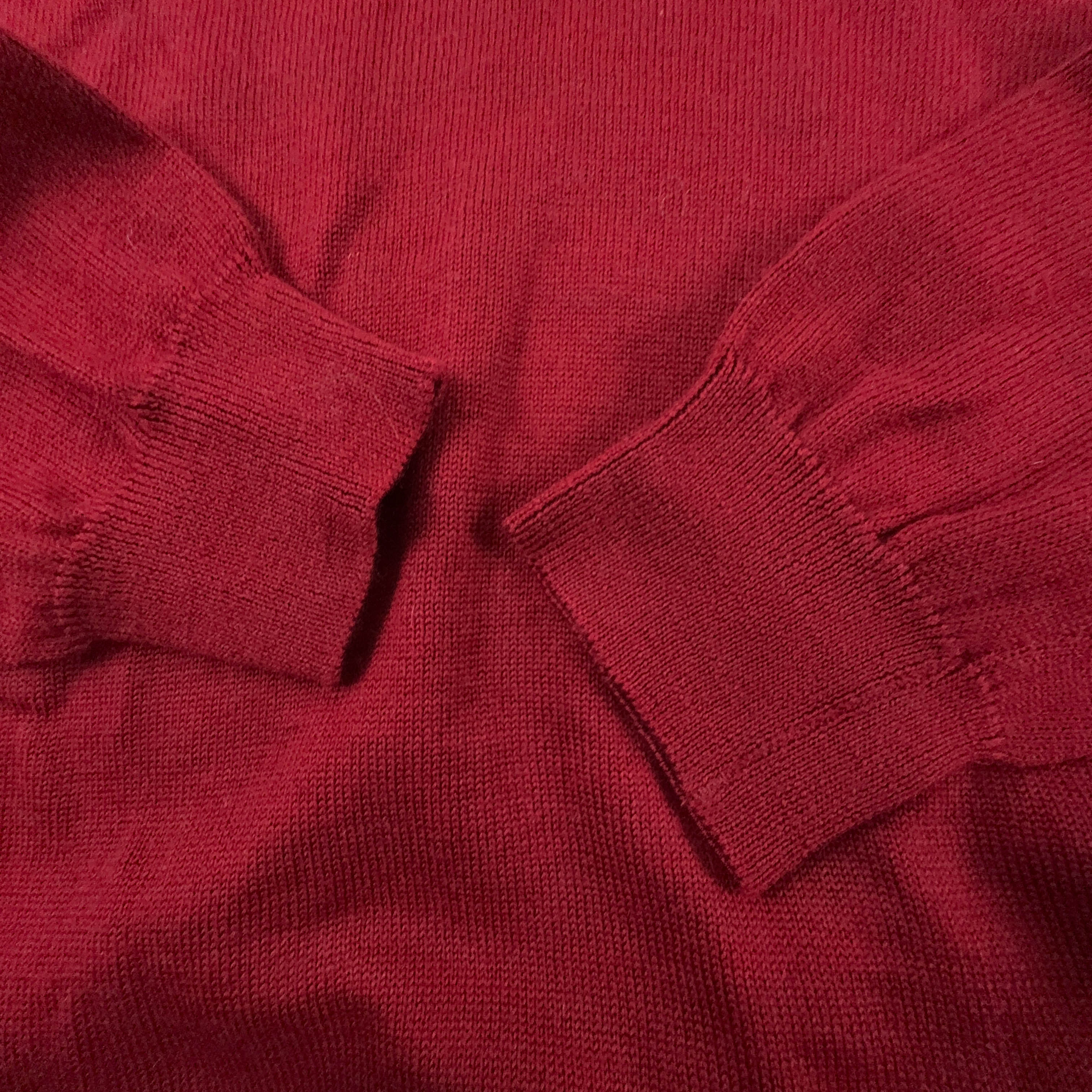 Maglione leggero Lacoste rosso con scollo a V 100% lana vergine - Taglia 4 uomo
