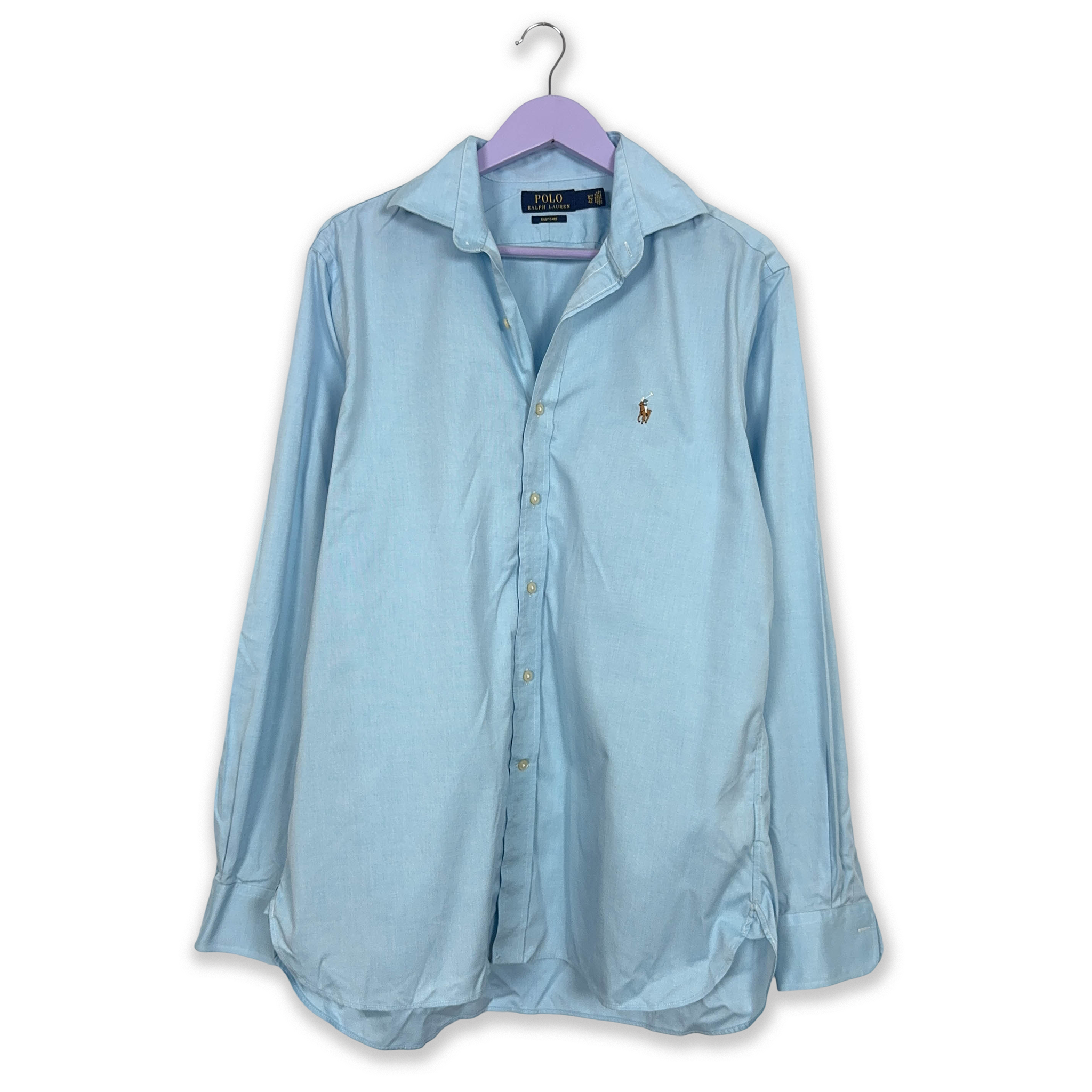 Camicia Ralph Lauren azzurro tinta unita easy care - Taglia 16.5 uomo