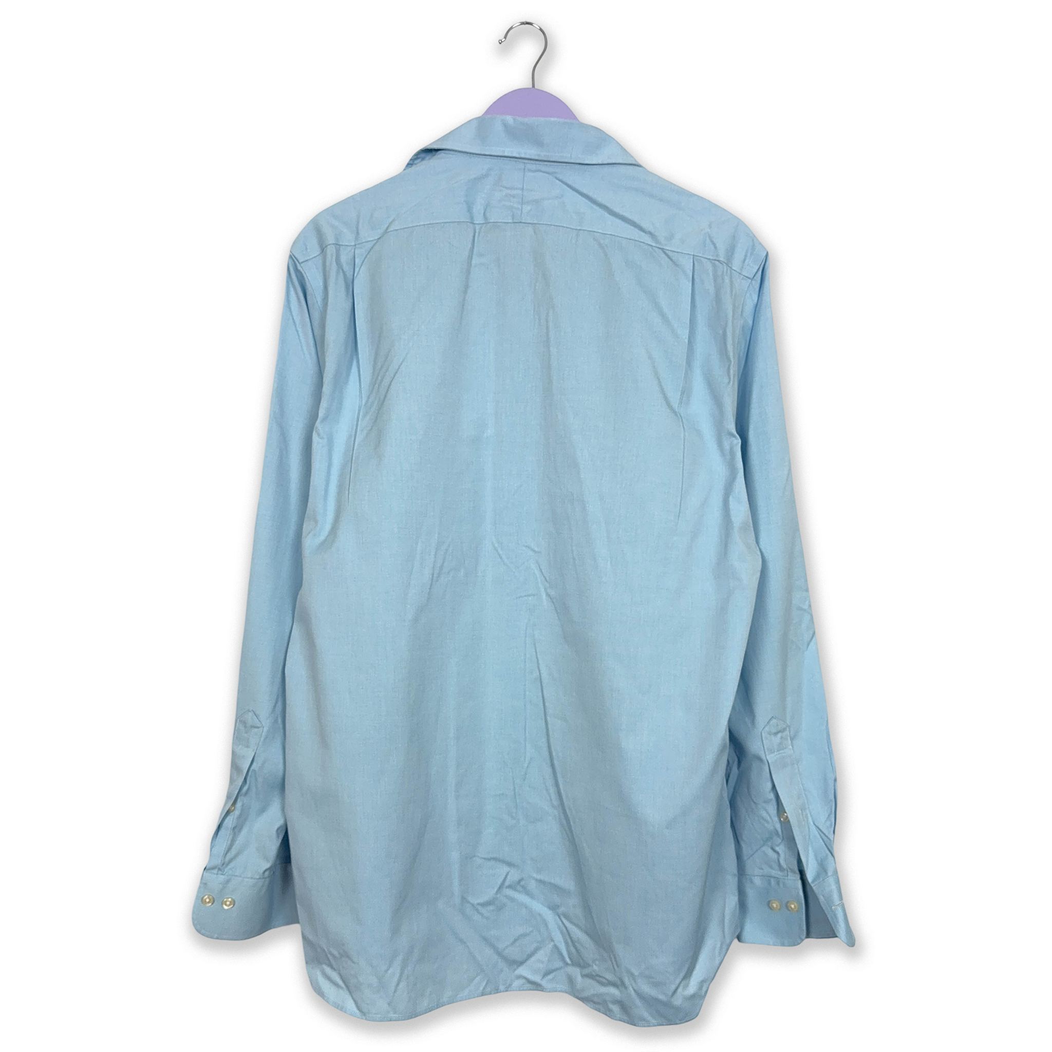 Camicia Ralph Lauren azzurro tinta unita easy care - Taglia 16.5 uomo