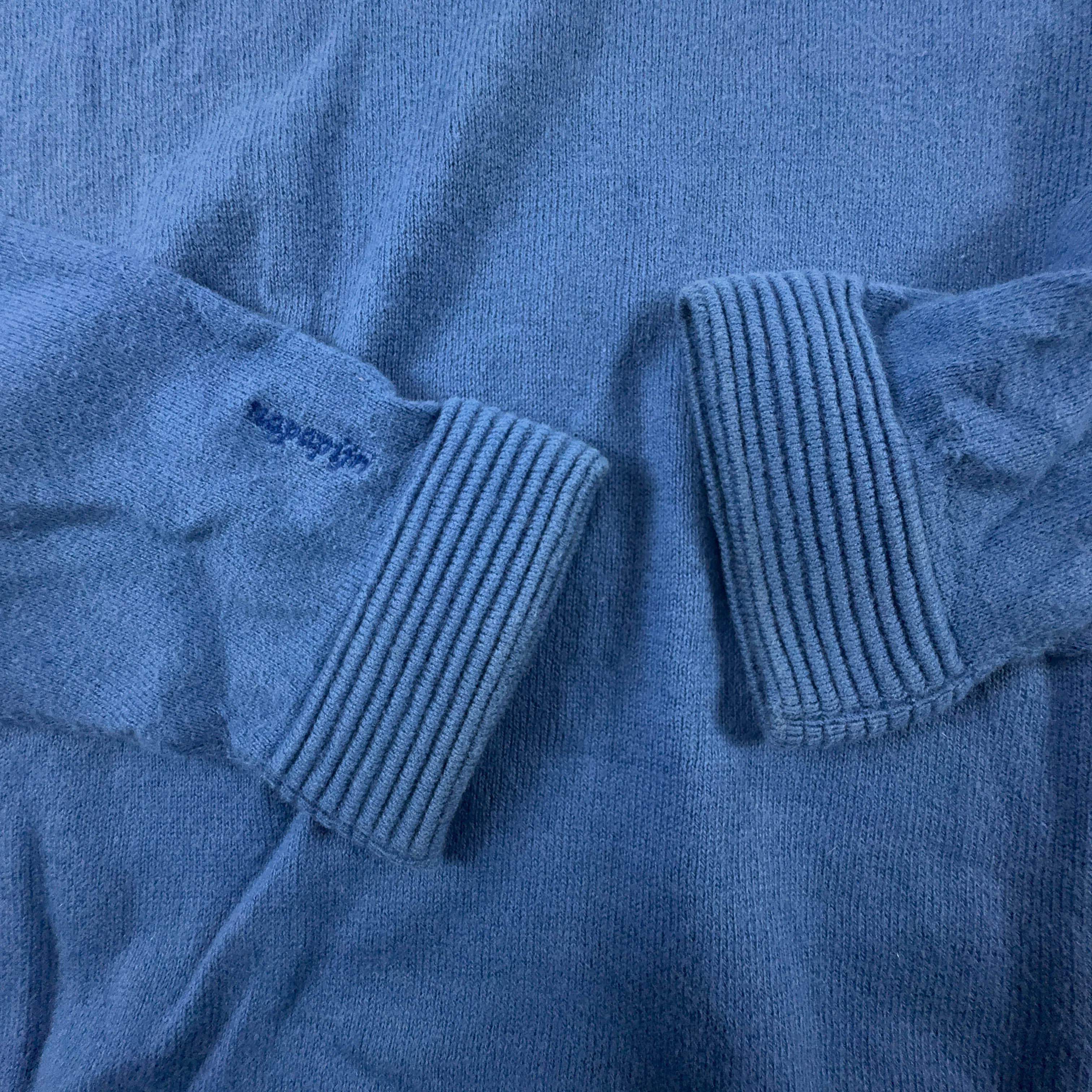 Maglione leggero Napapijri blu con scollo a v 90% cotone - Taglia M uomo