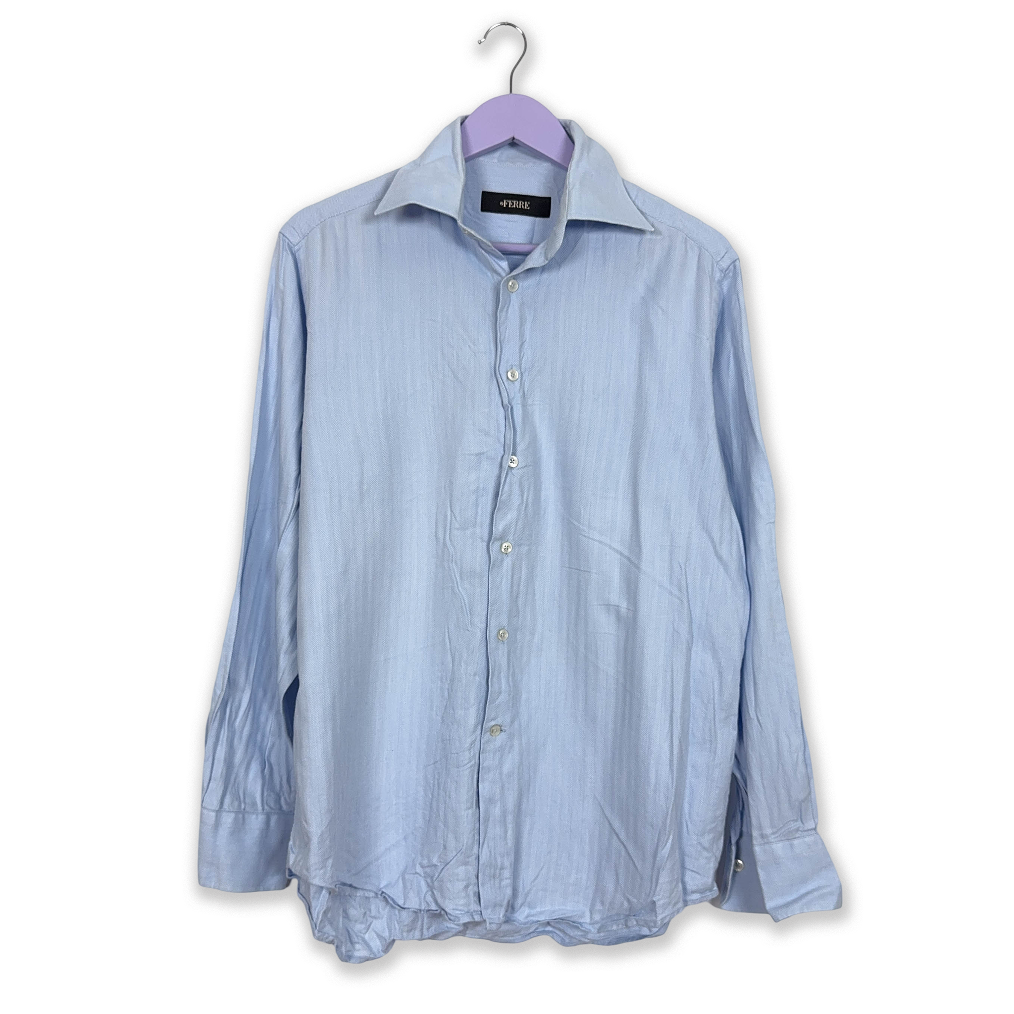 Camicia Gianfranco Ferrè azzurra tinta unita - Taglia 40 uomo