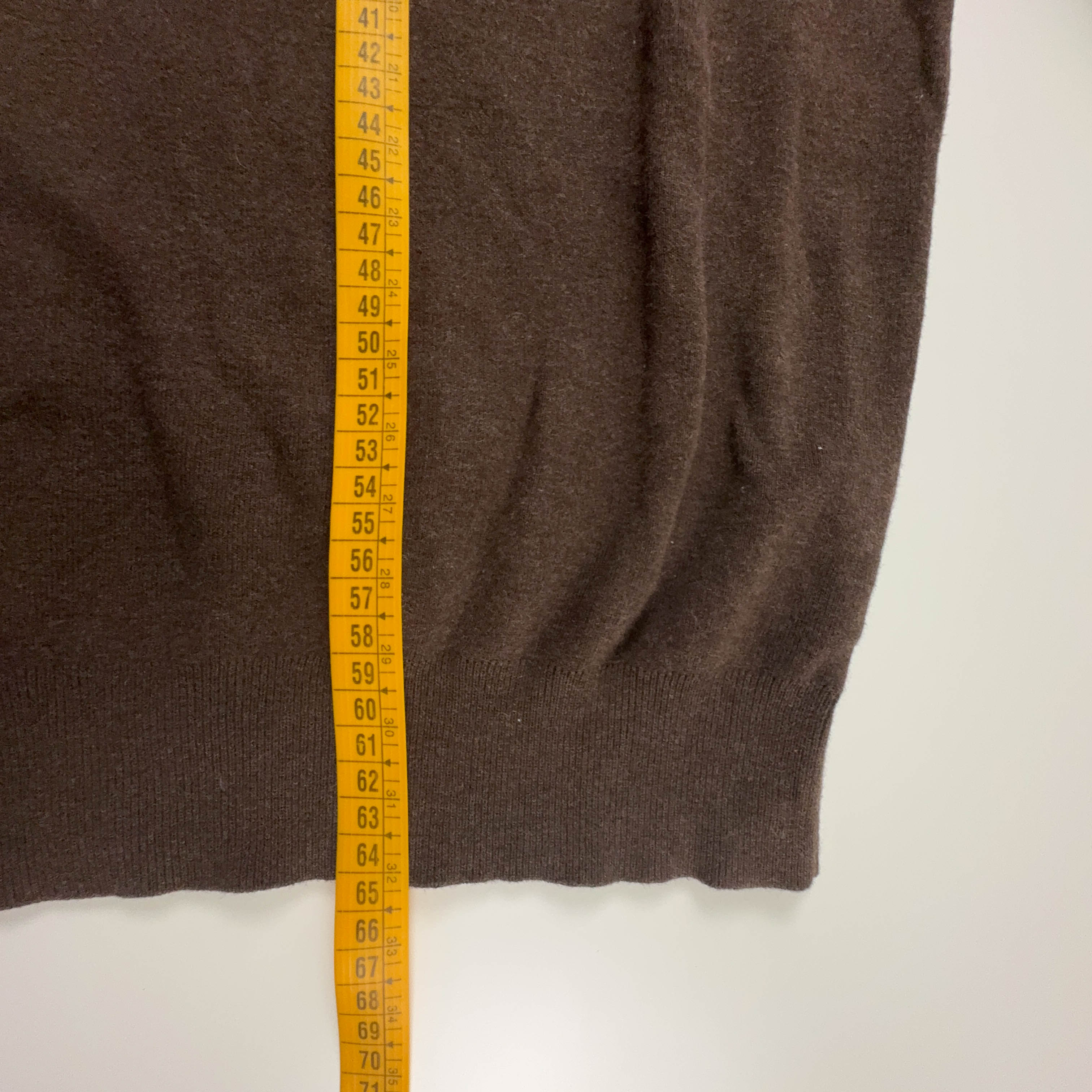 Maglione leggero Ralph Lauren marrone con scollo a V in cotone pima - Taglia L/XL uomo