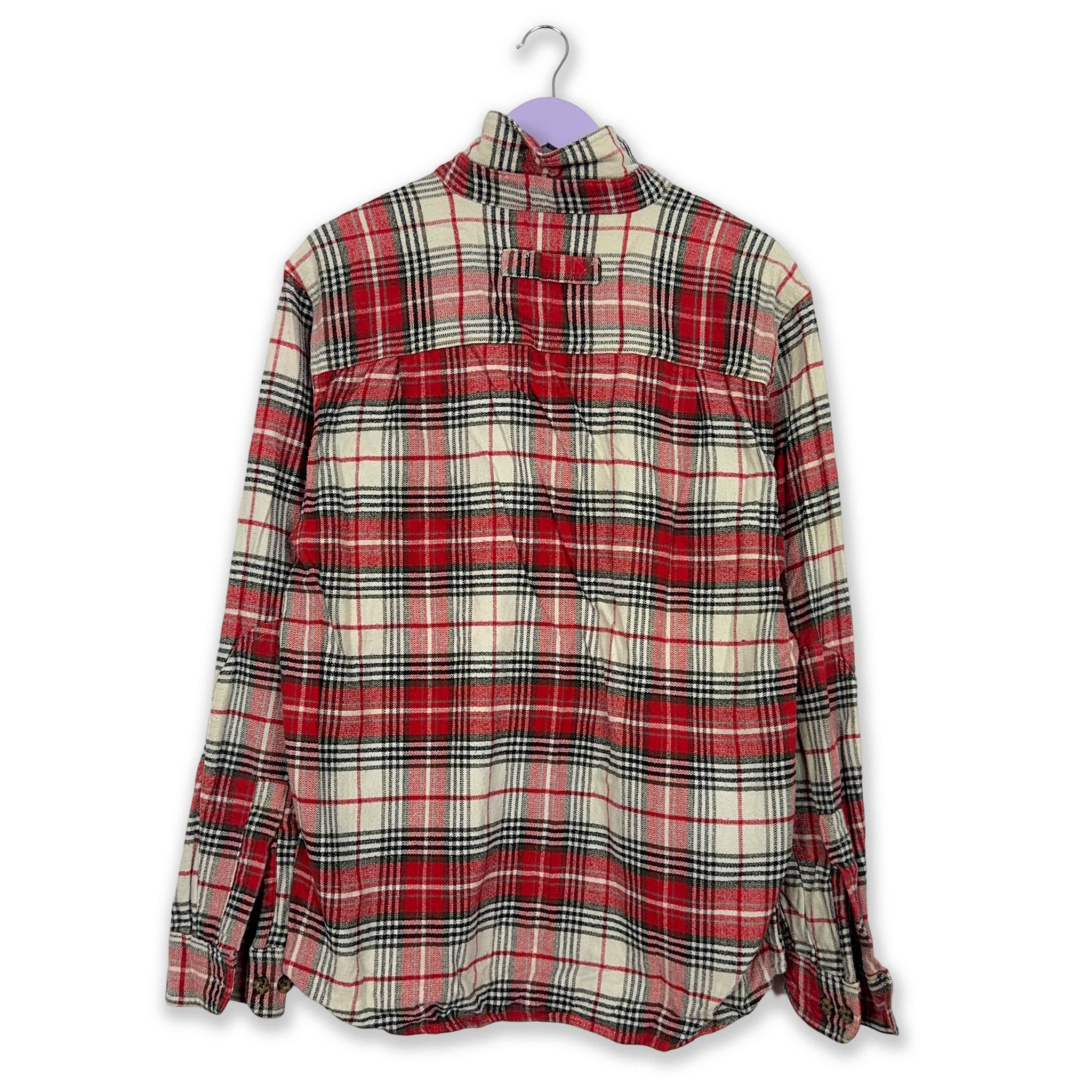 Camicia Woolrich pesante a quadri rossa e beige - Taglia L/XL uomo