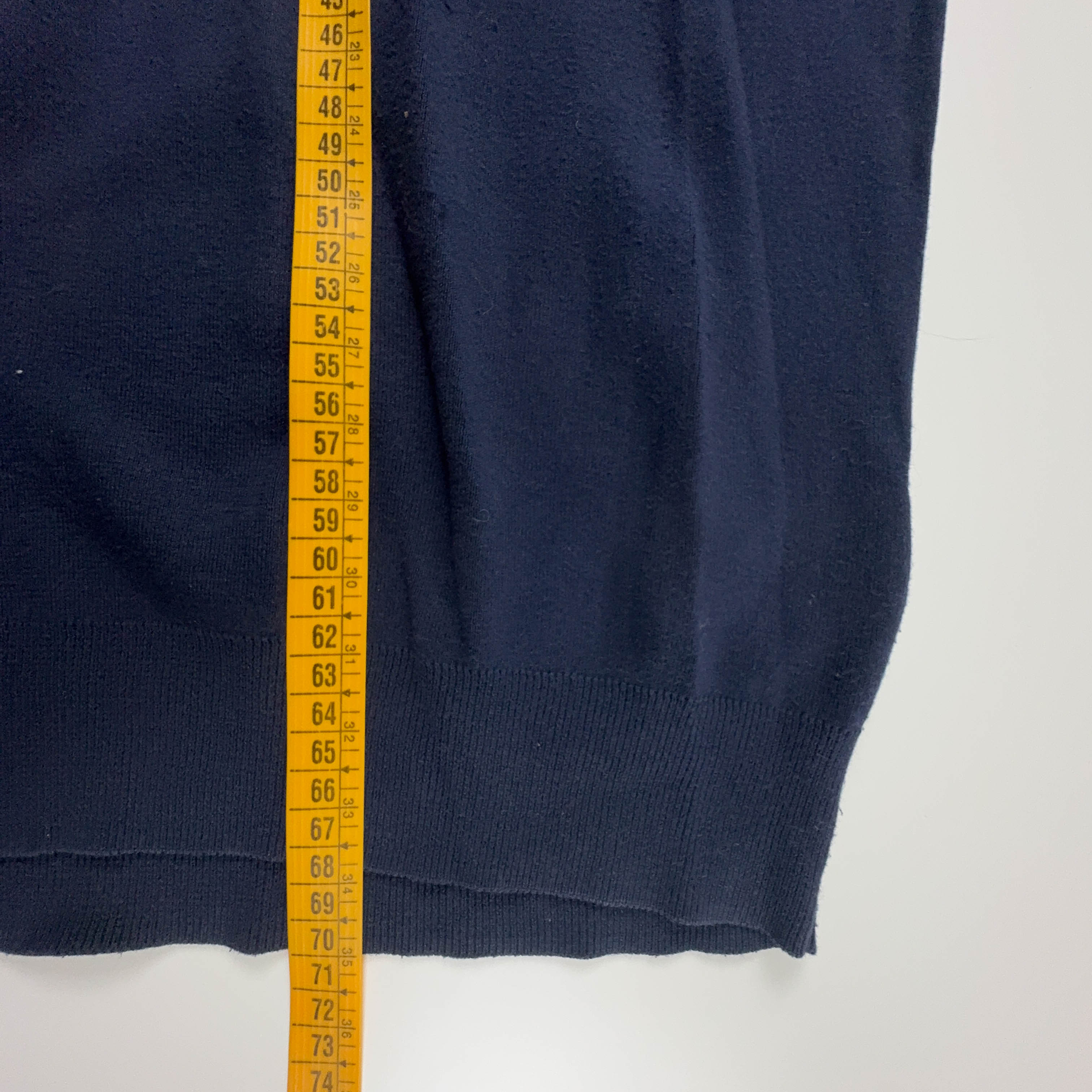 Maglione leggero Ralph Lauren blu scuro con scollo a V in cotone pima - Taglia XL/XXL uomo