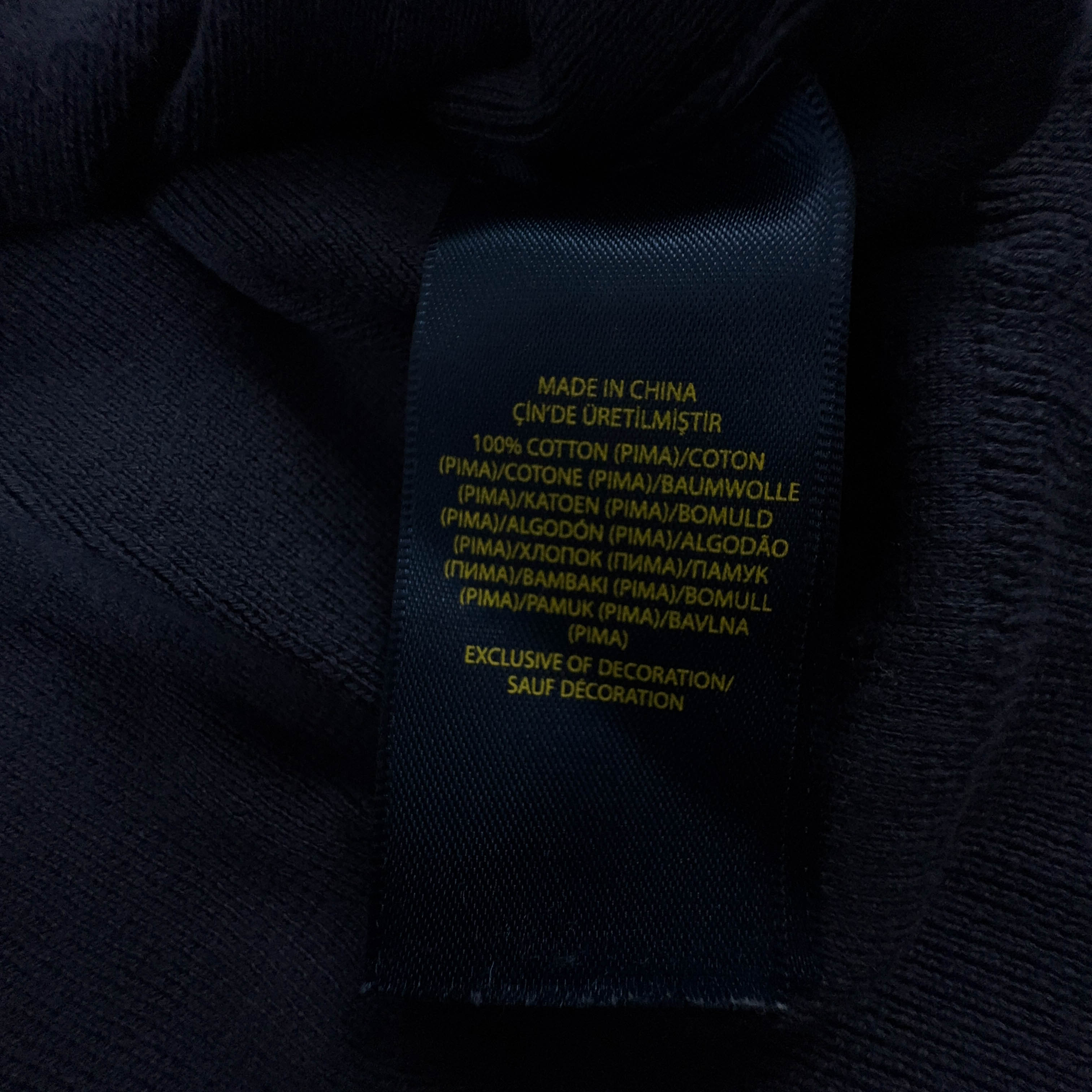 Maglione leggero Ralph Lauren blu scuro con scollo a V in cotone pima - Taglia XL/XXL uomo