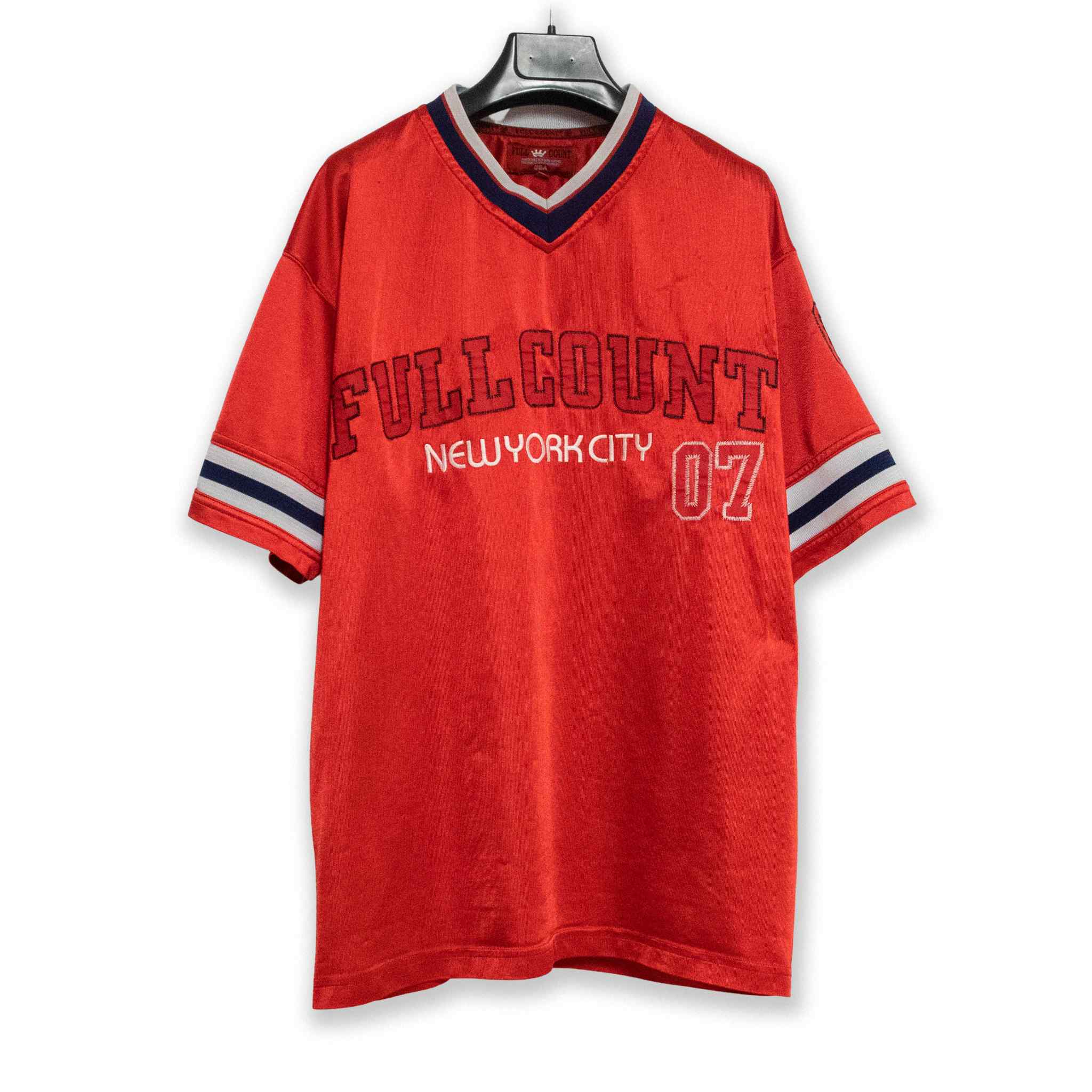 T shirt Football Vintage rossa a V - Taglia L uomo