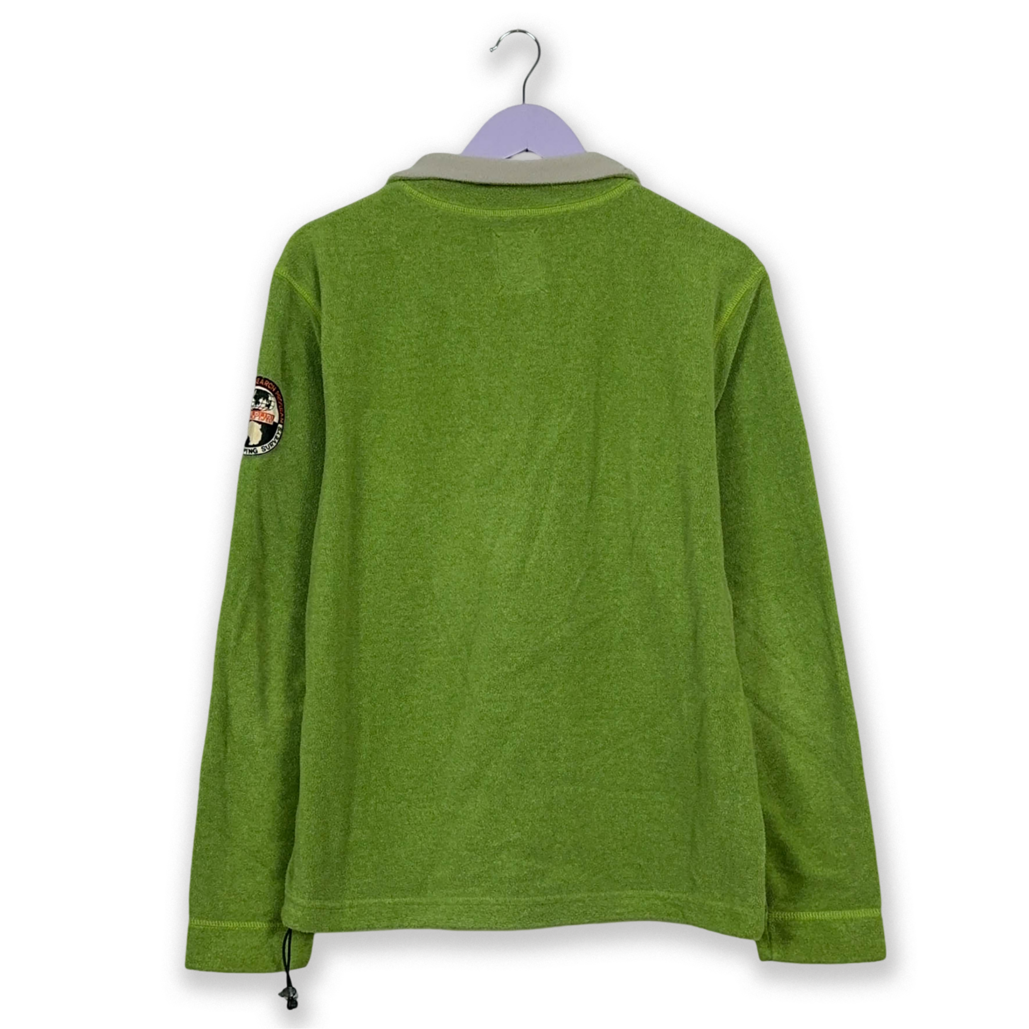 Pile Napapijri Vintage verde quarter zip con patch - Taglia M/L uomo