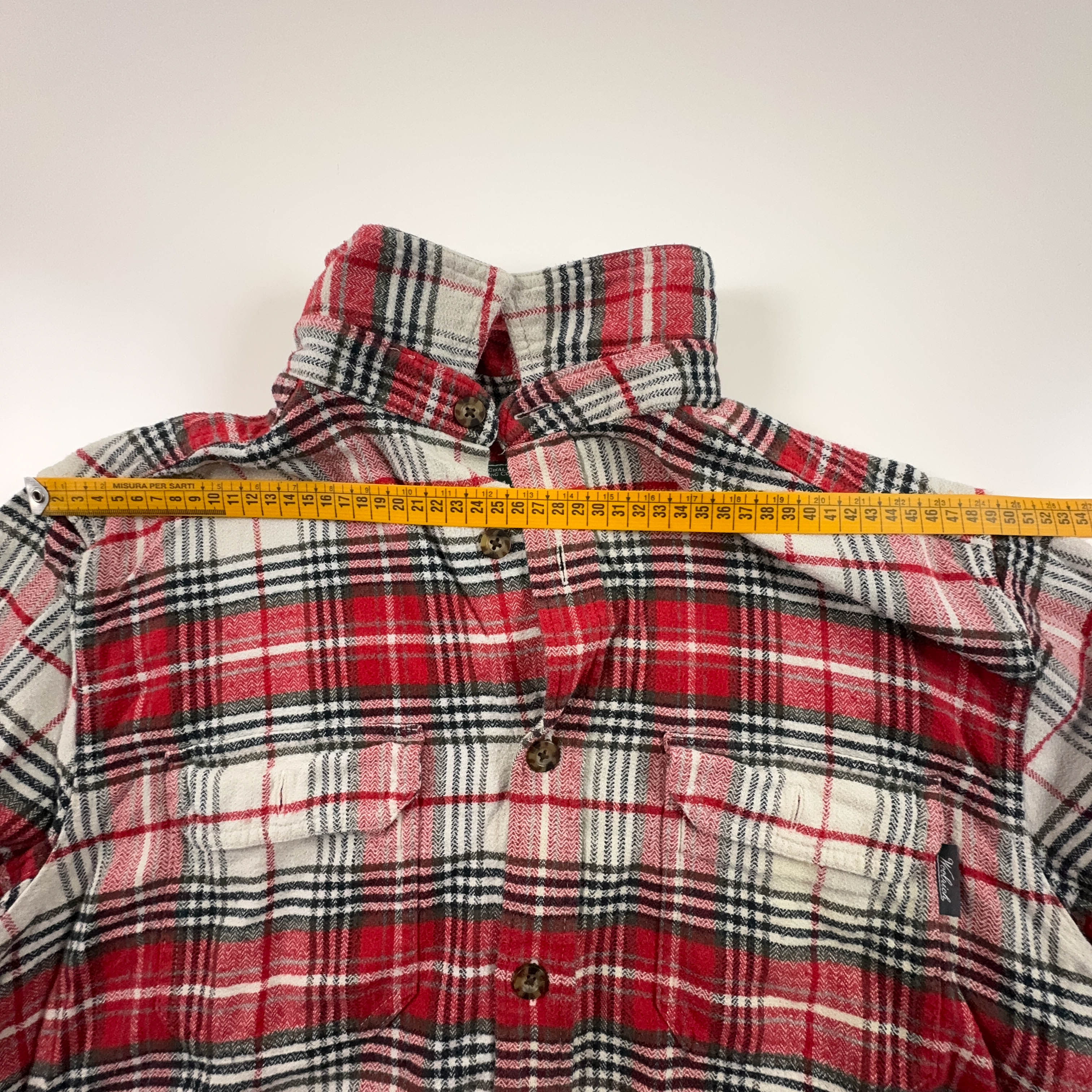 Camicia Woolrich pesante a quadri rossa e beige - Taglia L/XL uomo