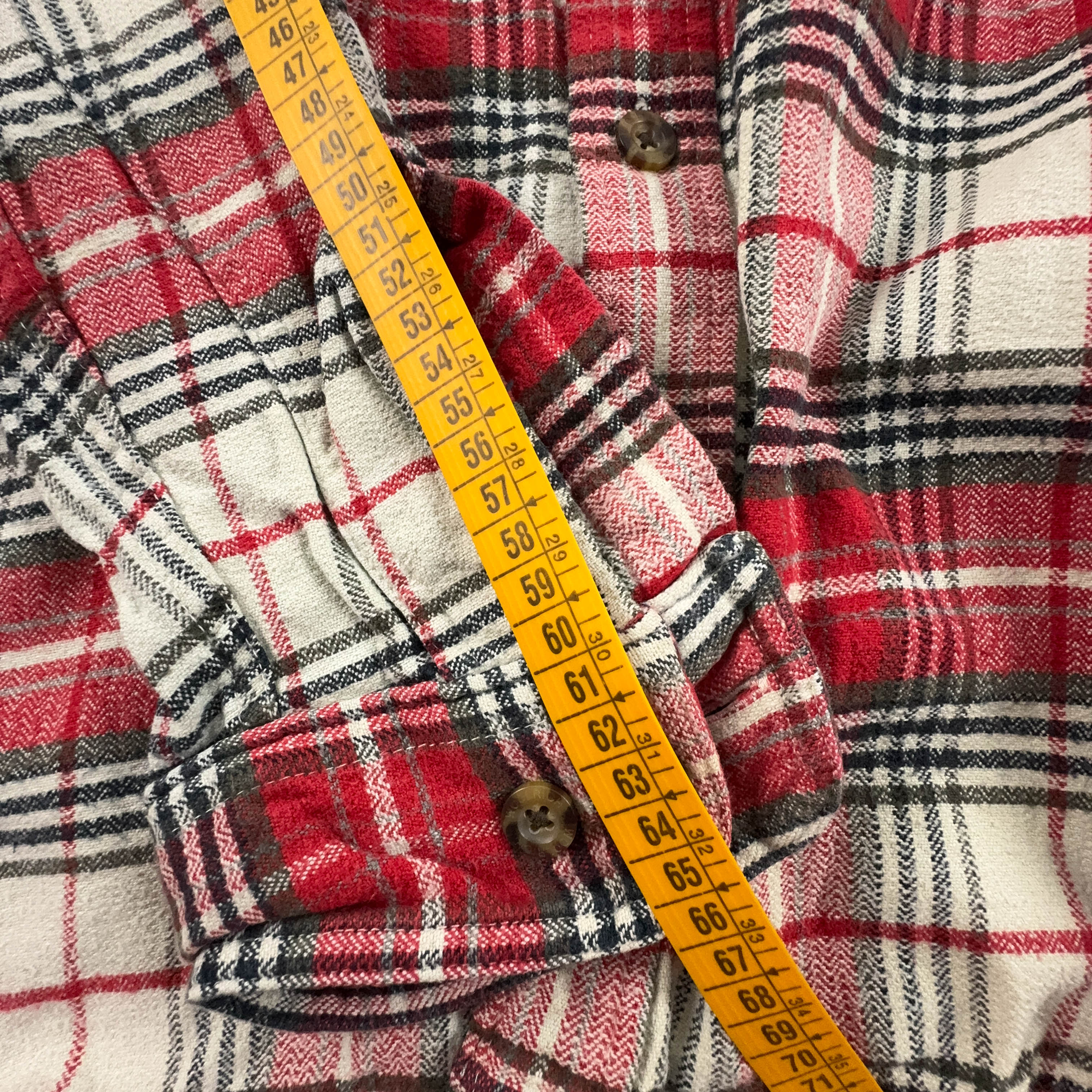 Camicia Woolrich pesante a quadri rossa e beige - Taglia L/XL uomo
