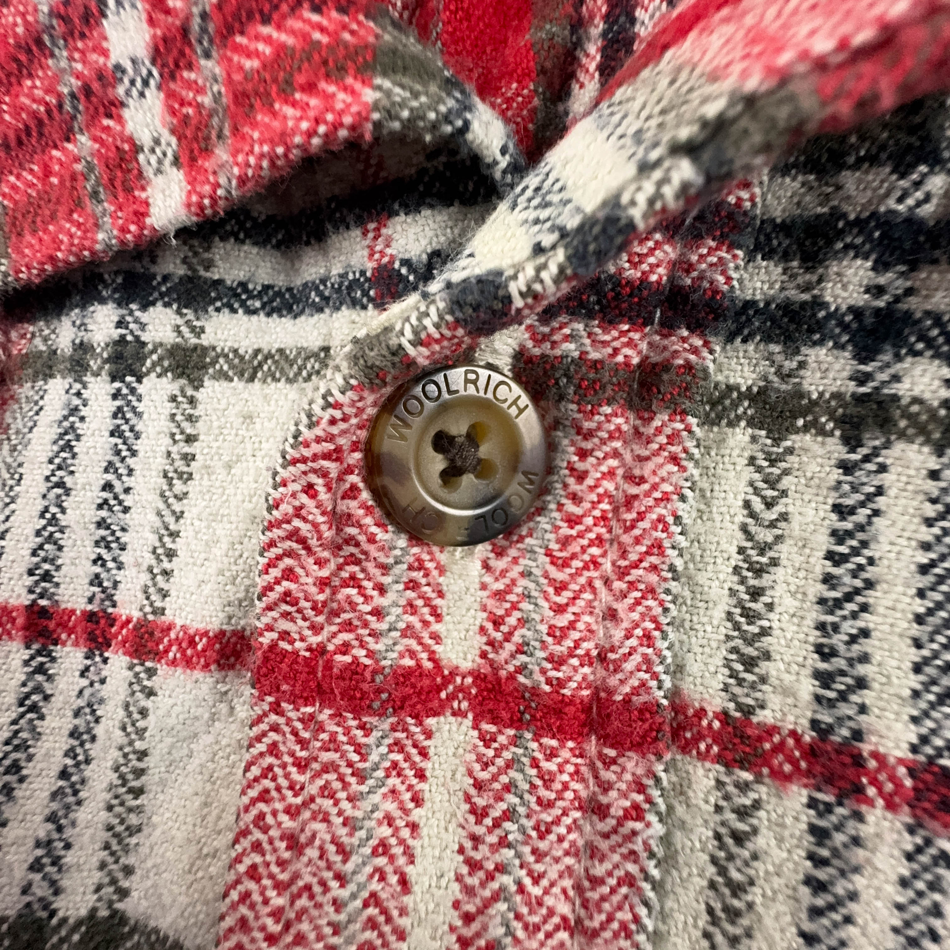 Camicia Woolrich pesante a quadri rossa e beige - Taglia L/XL uomo