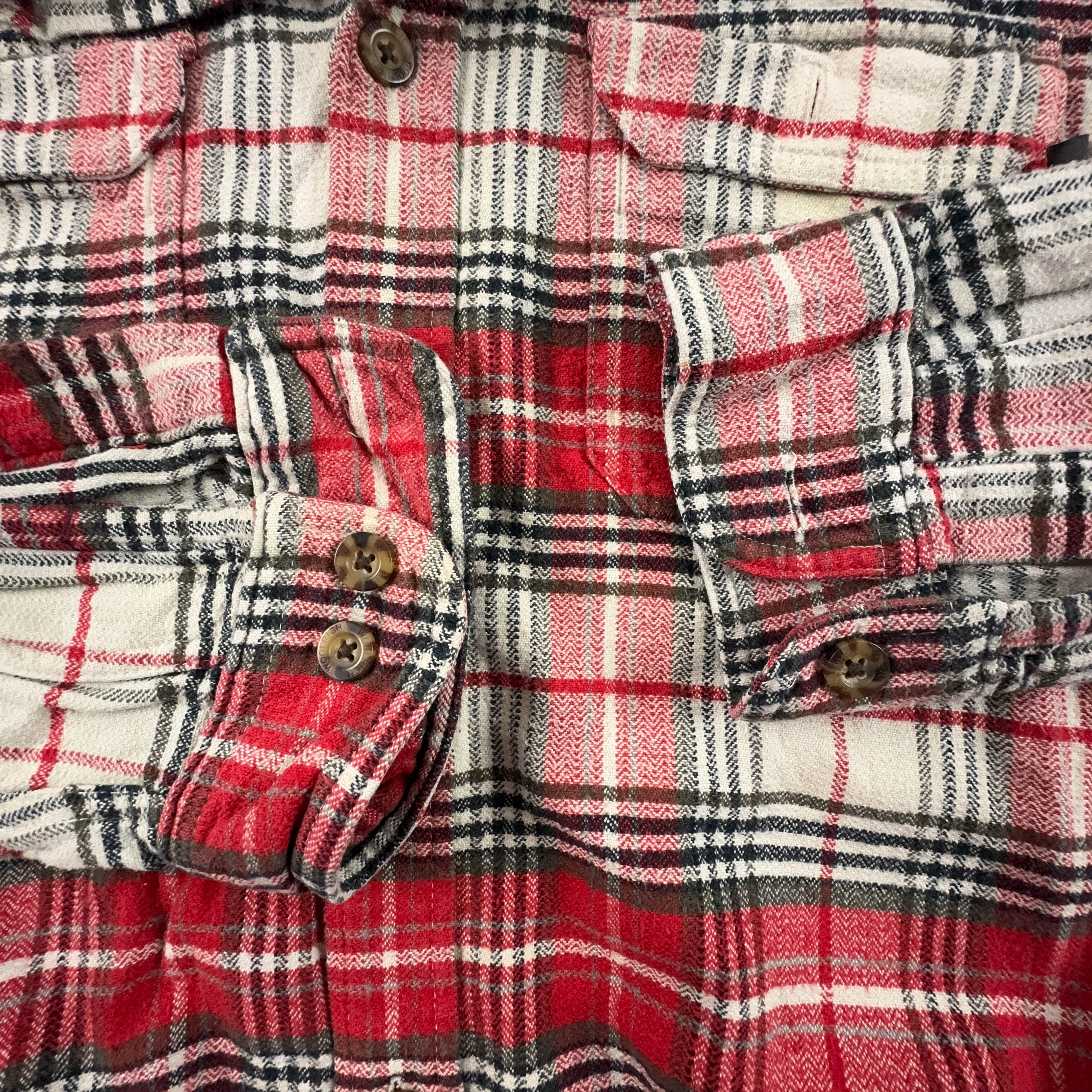 Camicia Woolrich pesante a quadri rossa e beige - Taglia L/XL uomo