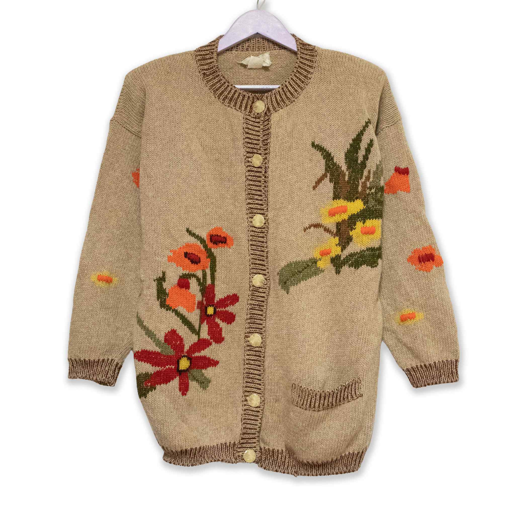 Vintage 100% wool cardigan - Size L