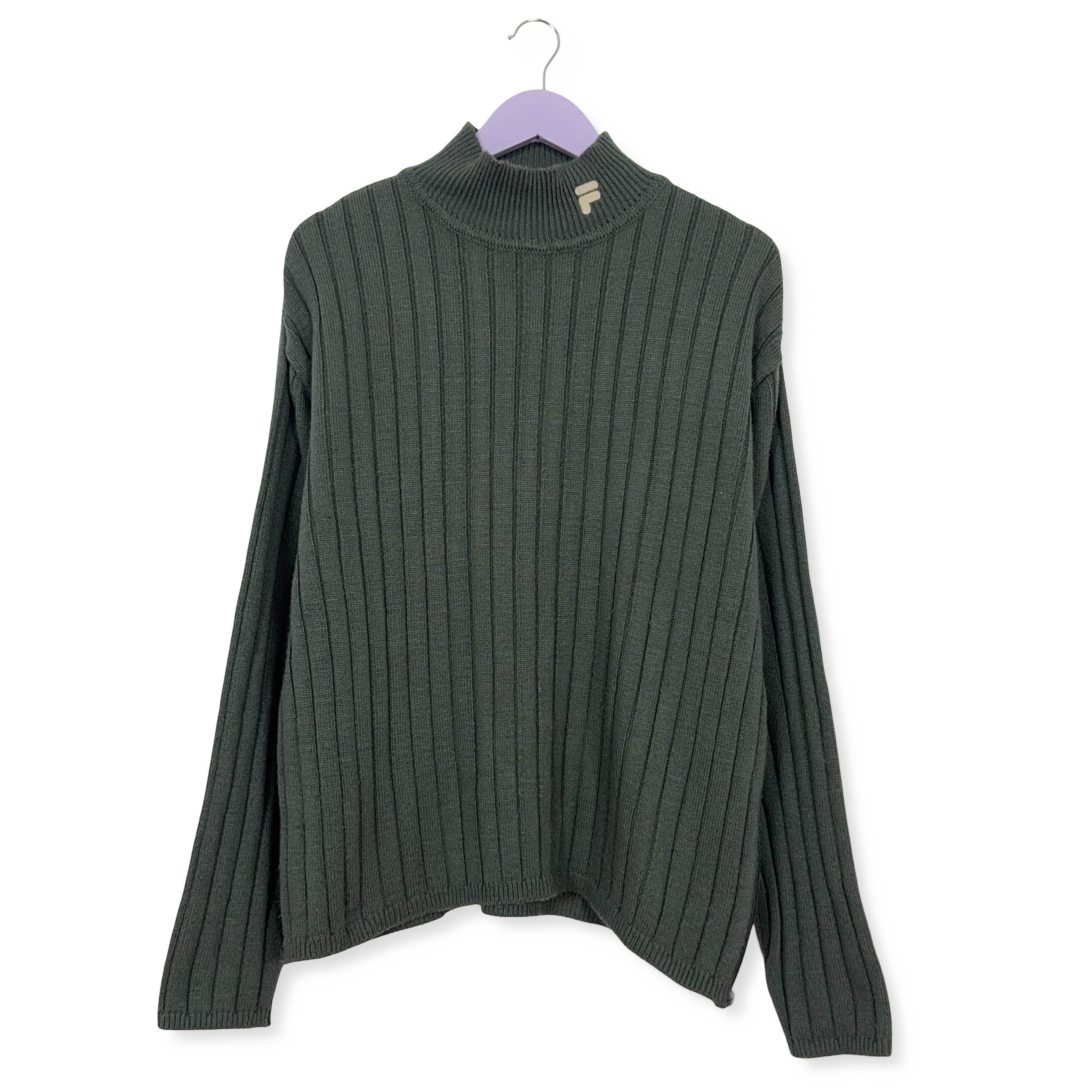 Maglione Fila grigio a girocollo con collo alto - Taglia XL uomo