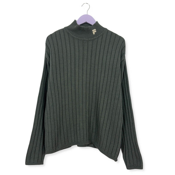 Maglione Fila grigio a girocollo con collo alto - Taglia XL uomo