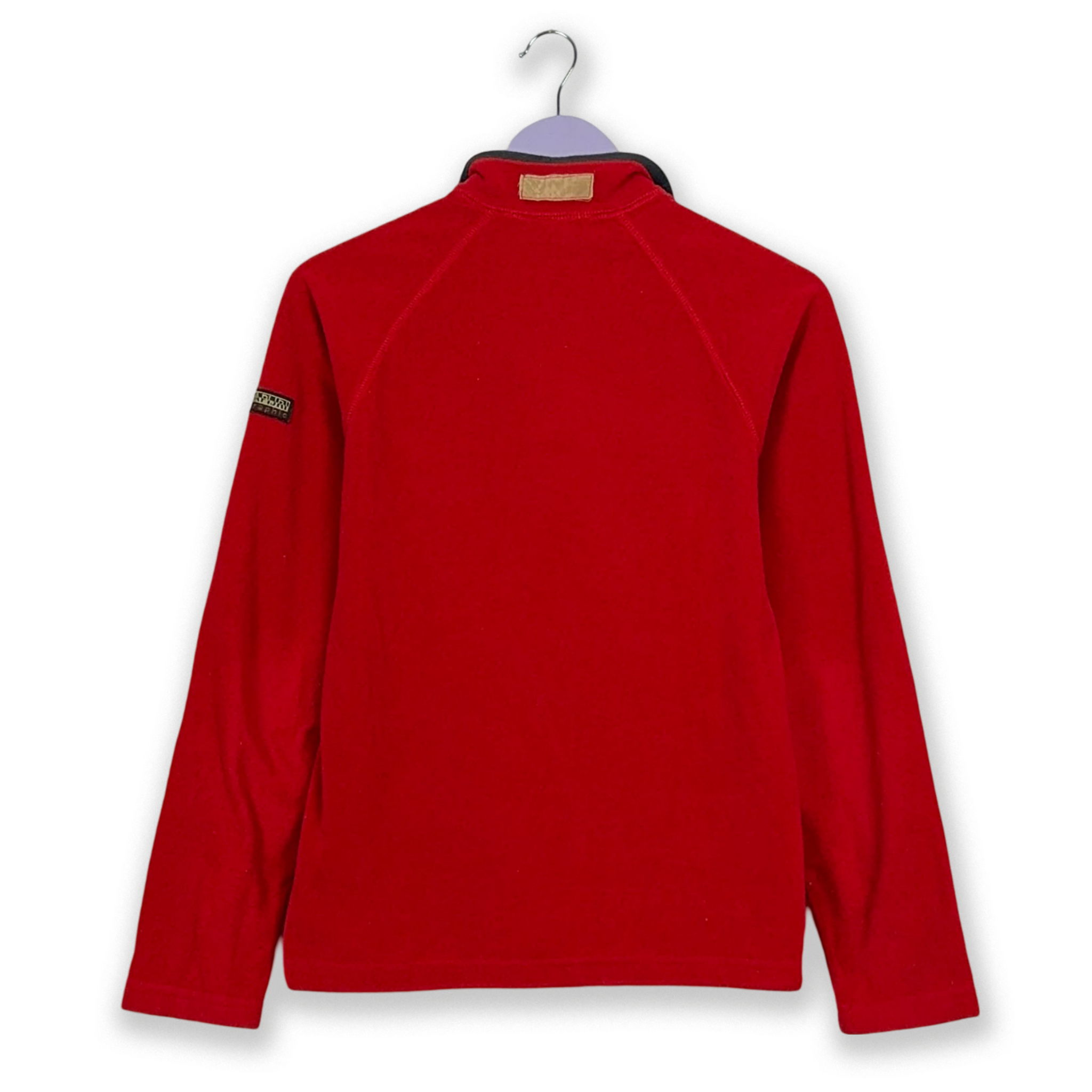 Pile Napapijri Vintage rosso quarter zip con ricamo - Taglia S/M uomo