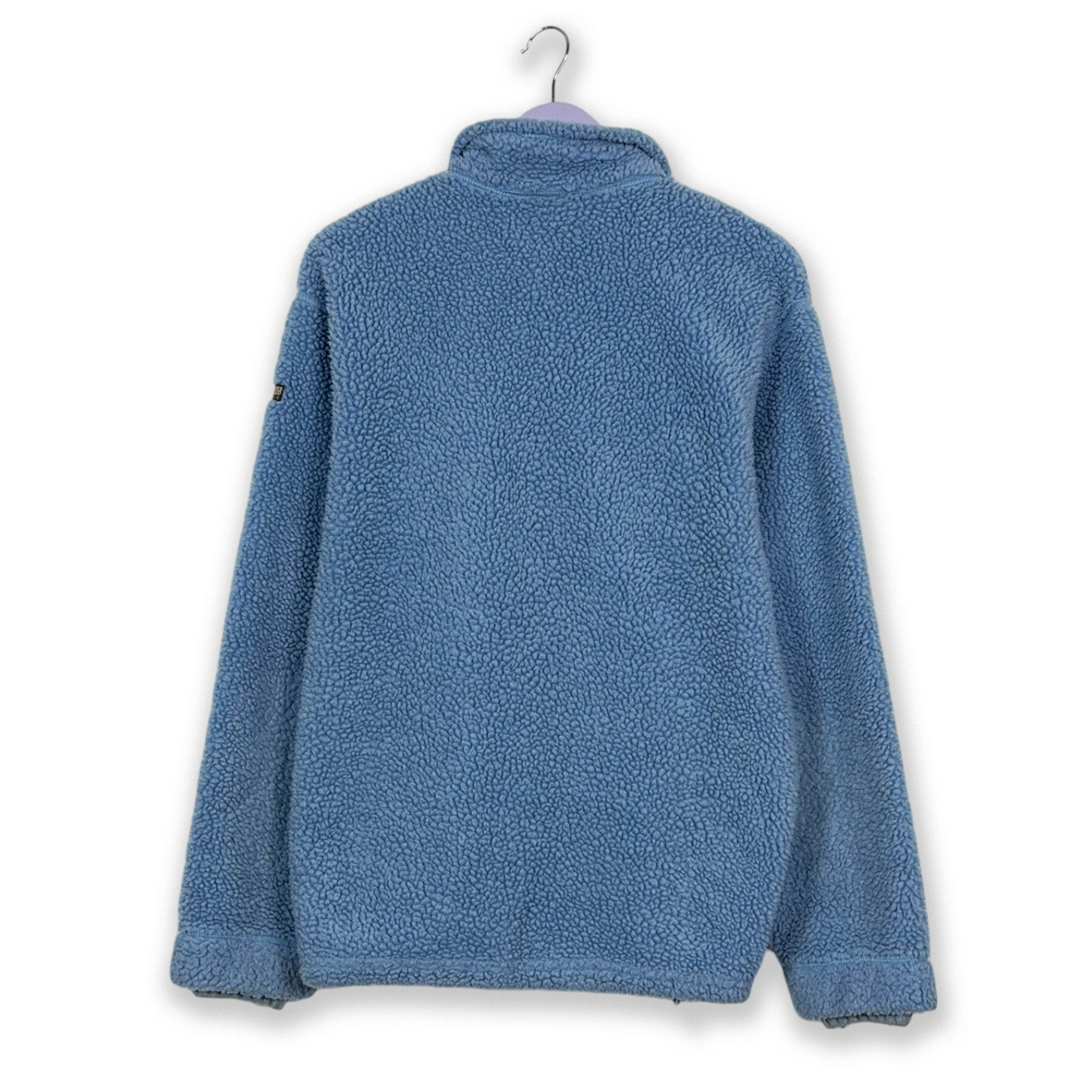 Pile Napapijri Vintage azzurro quarter zip con ricamo sul fronte - Taglia XL uomo