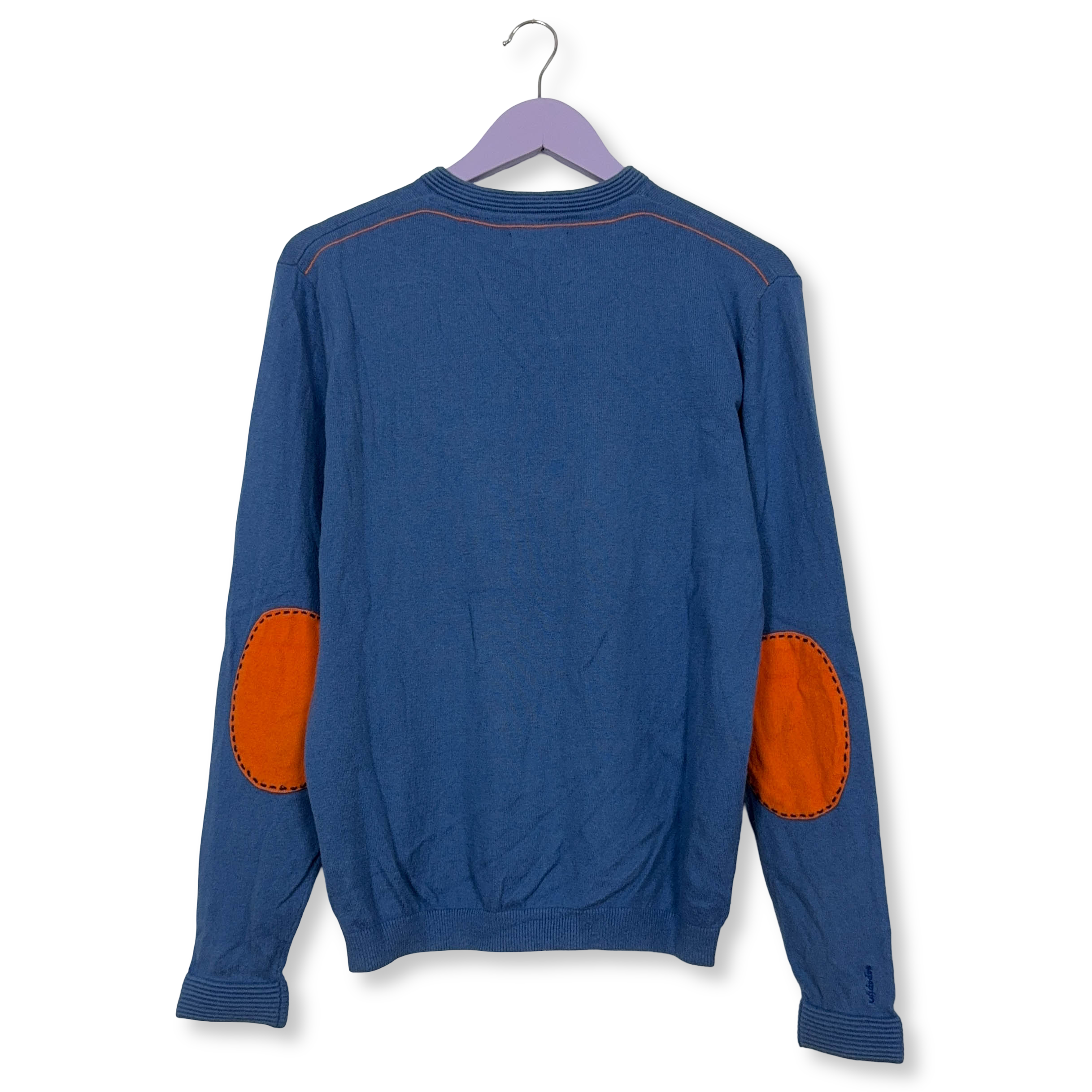 Maglione leggero Napapijri blu con scollo a v 90% cotone - Taglia M uomo